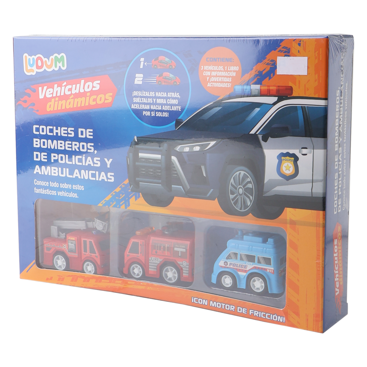 Libro Coches De Bomberos, De Policías Y Ambulancias LUDUM 12 Páginas