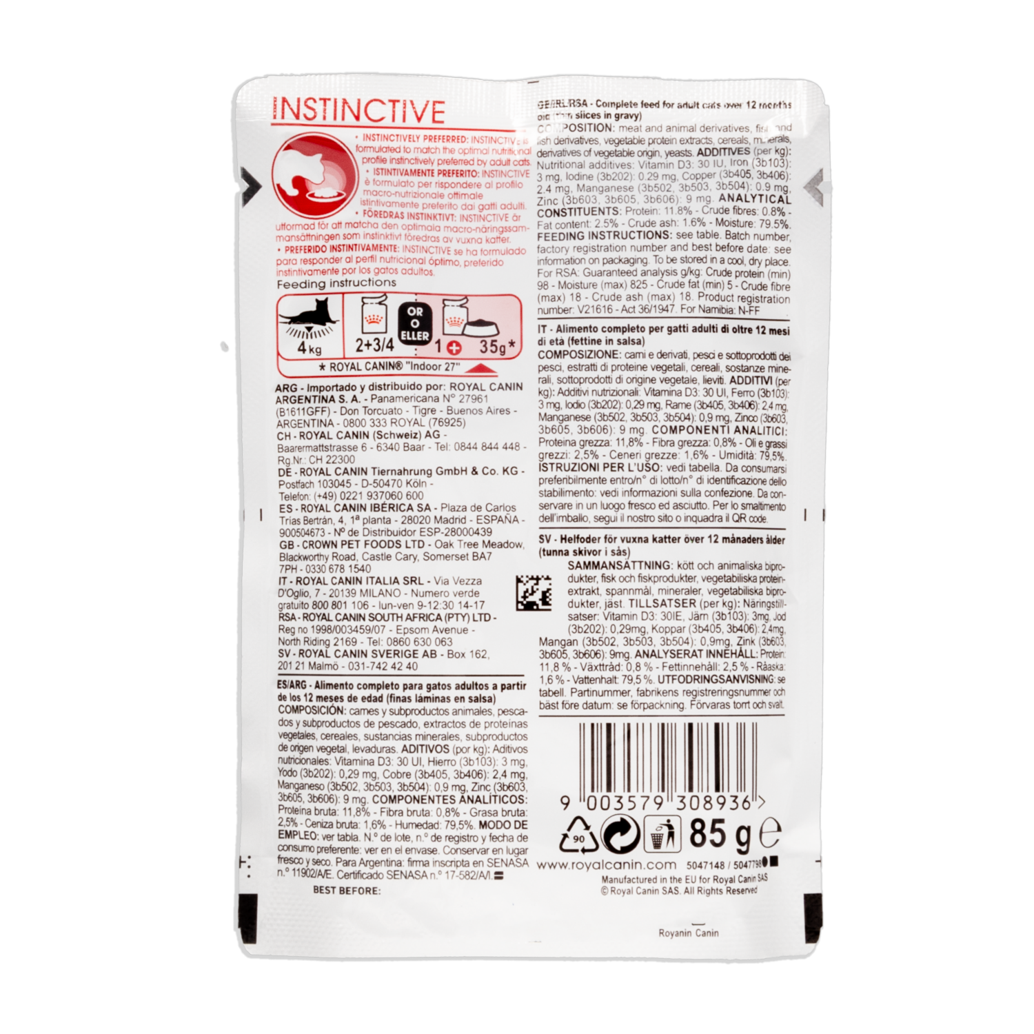 Alimento Para Gatos Instinctive ROYAL CANIN 85 G