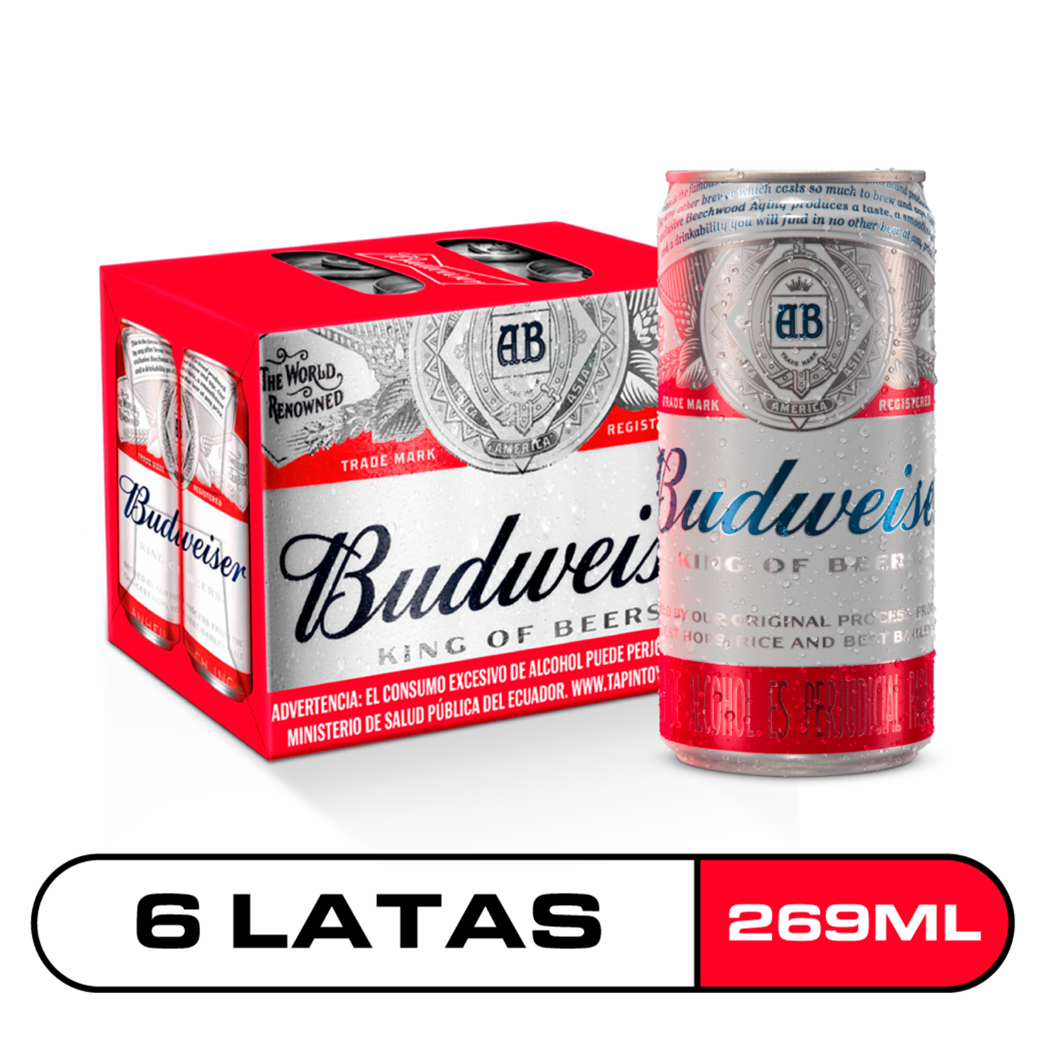 Cerveza Importada BUDWEISER 6 X 269 Ml
