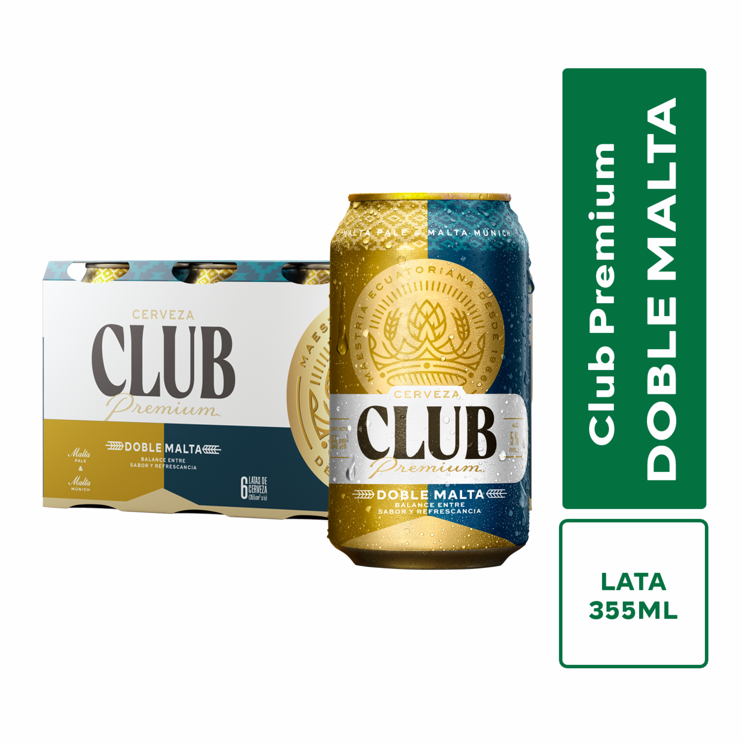 Cerveza Doble Malta En  Six Pack CLUB 6 X 355 Ml