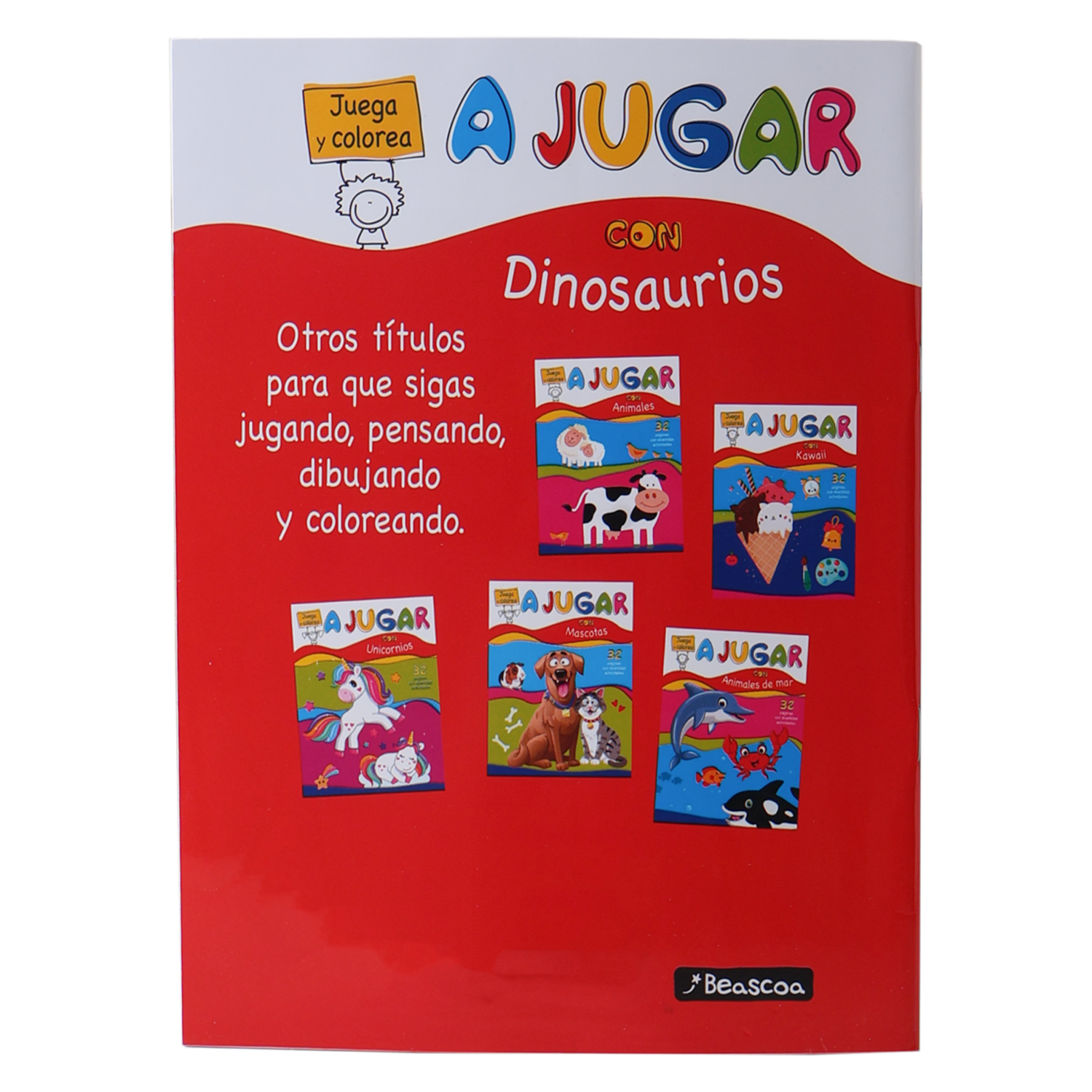 Libro A Jugar Con Dinosaurios Juega Y Colorea BEASCOA 20 Páginas