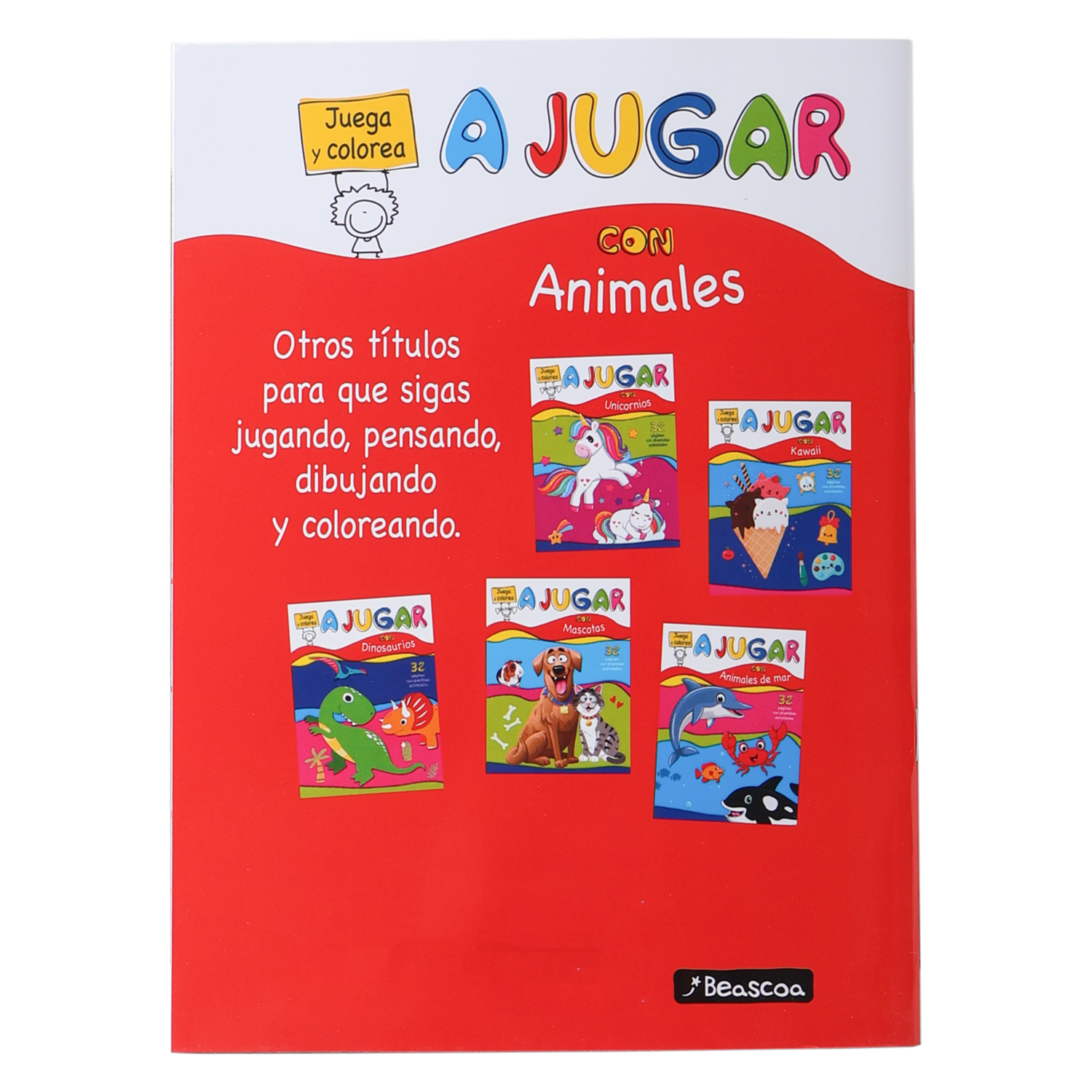Libro A Jugar Con Animales Juega Y Colorea BEASCOA 32 Páginas