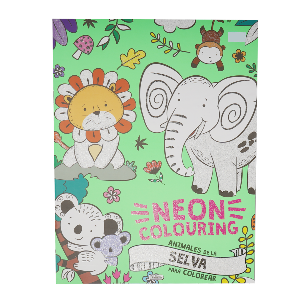 Libro Neon Colouring Animales De La Selva Para Colorear SALDAÑA 25 ...