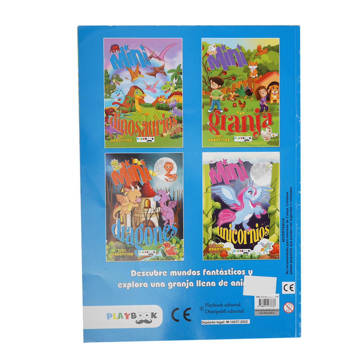 Libro Mini Dinosaurios Con Pegatinas PLAYBOOK 10 Páginas