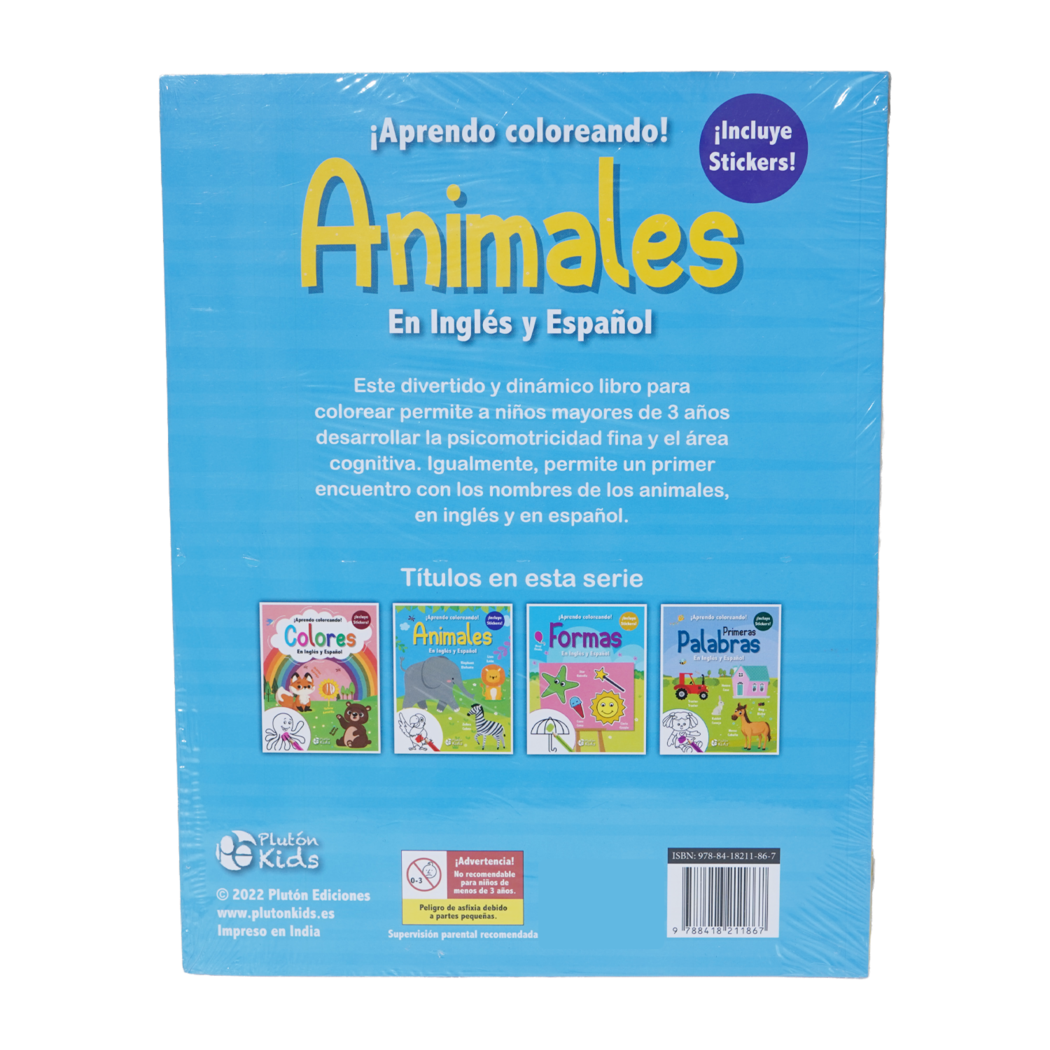 Aprendo Coloreando Animales En Inglés Y Español PLUTÓN 24 Páginas