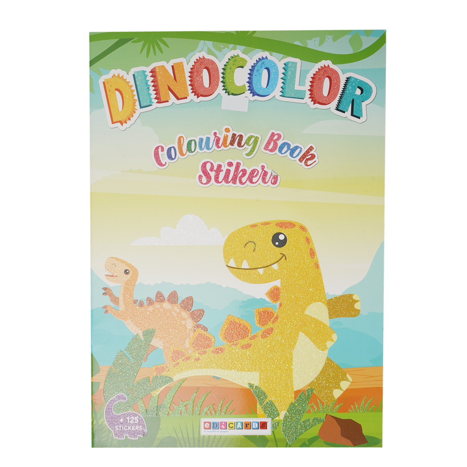 Libro Dino Color Con Pegatinas EDICARDS 15 Páginas