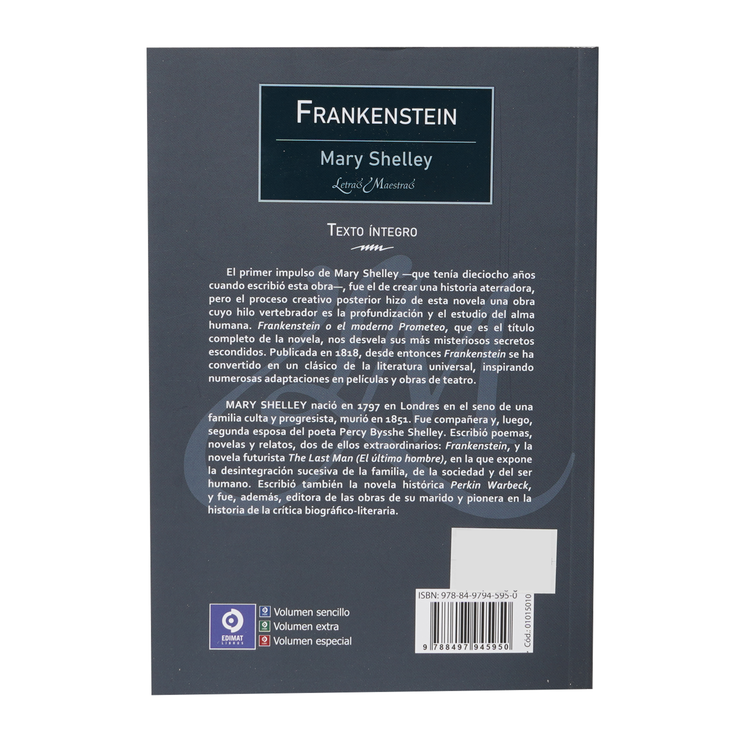 Libro Frankenstein EDIMAT 222 Páginas