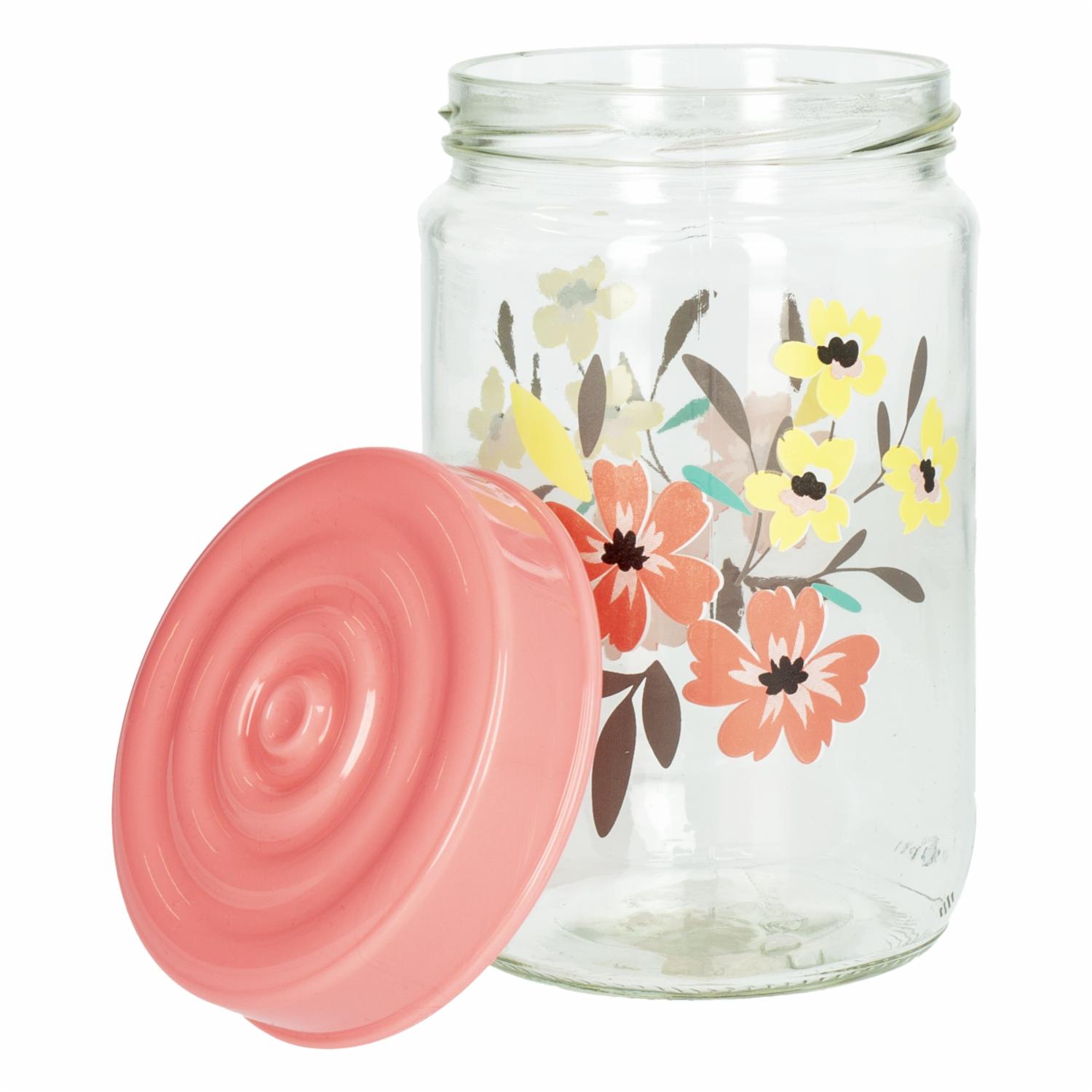 Frasco Con Tapa Rosa Flor Primavera Grande HEREVIN