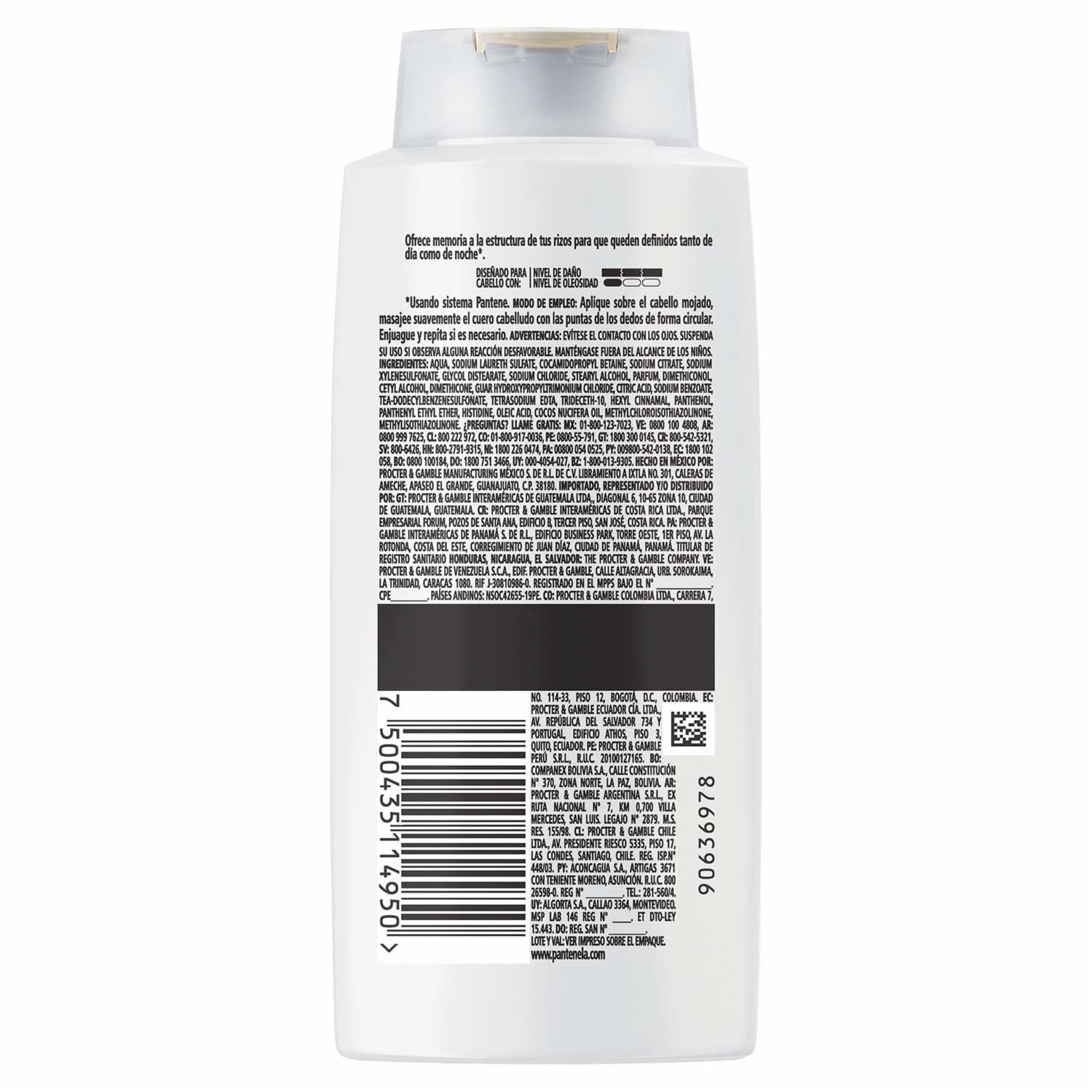 Shampoo De Cabello Rizos Definidos PANTENE 700 Ml