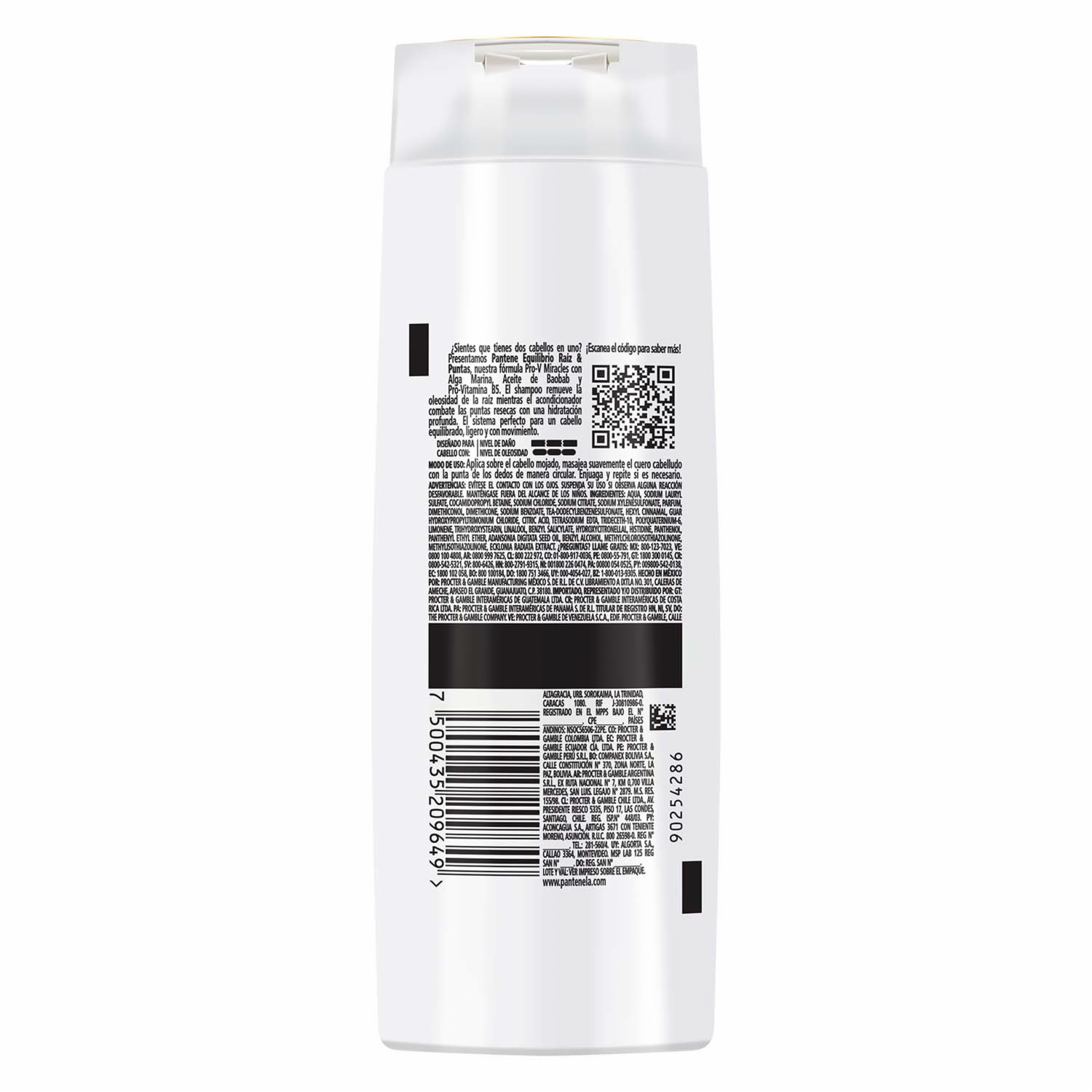 Shampoo De Cabello Equilibrio Raíz y Puntas Pro-V Miracles PANTENE 300 Ml