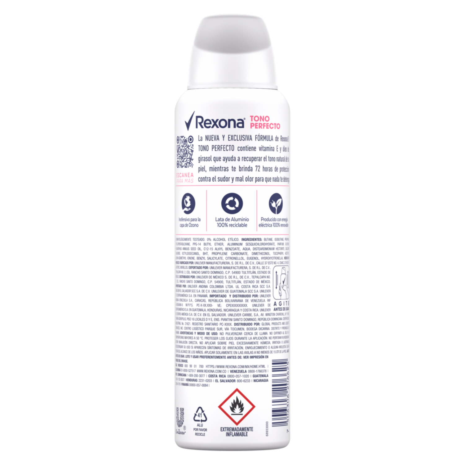Desodorante En Aerosol Para Dama Tono Perfecto REXONA 150 Ml