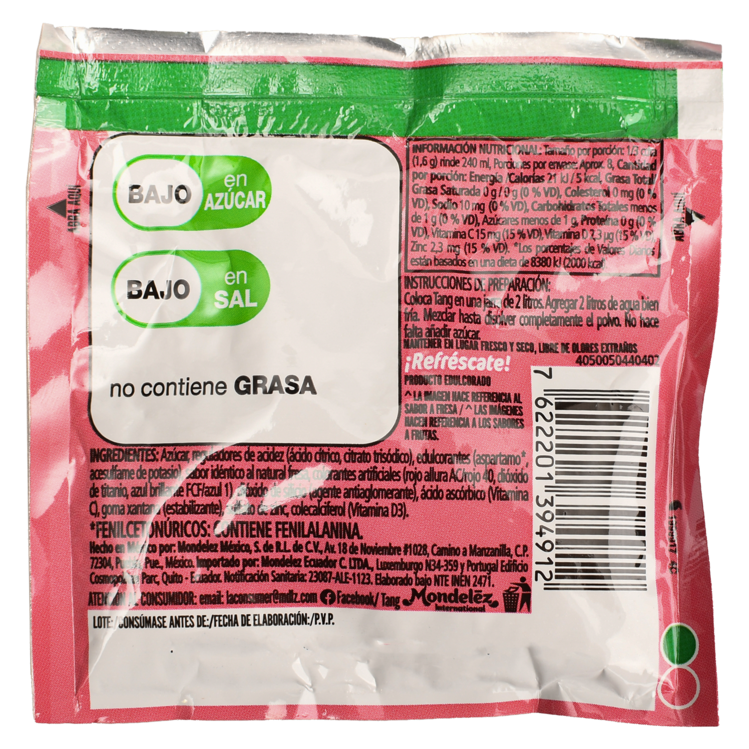 Mezcla En Polvo Para Prepara Bebida Sabor A Fresa TANG 13 G