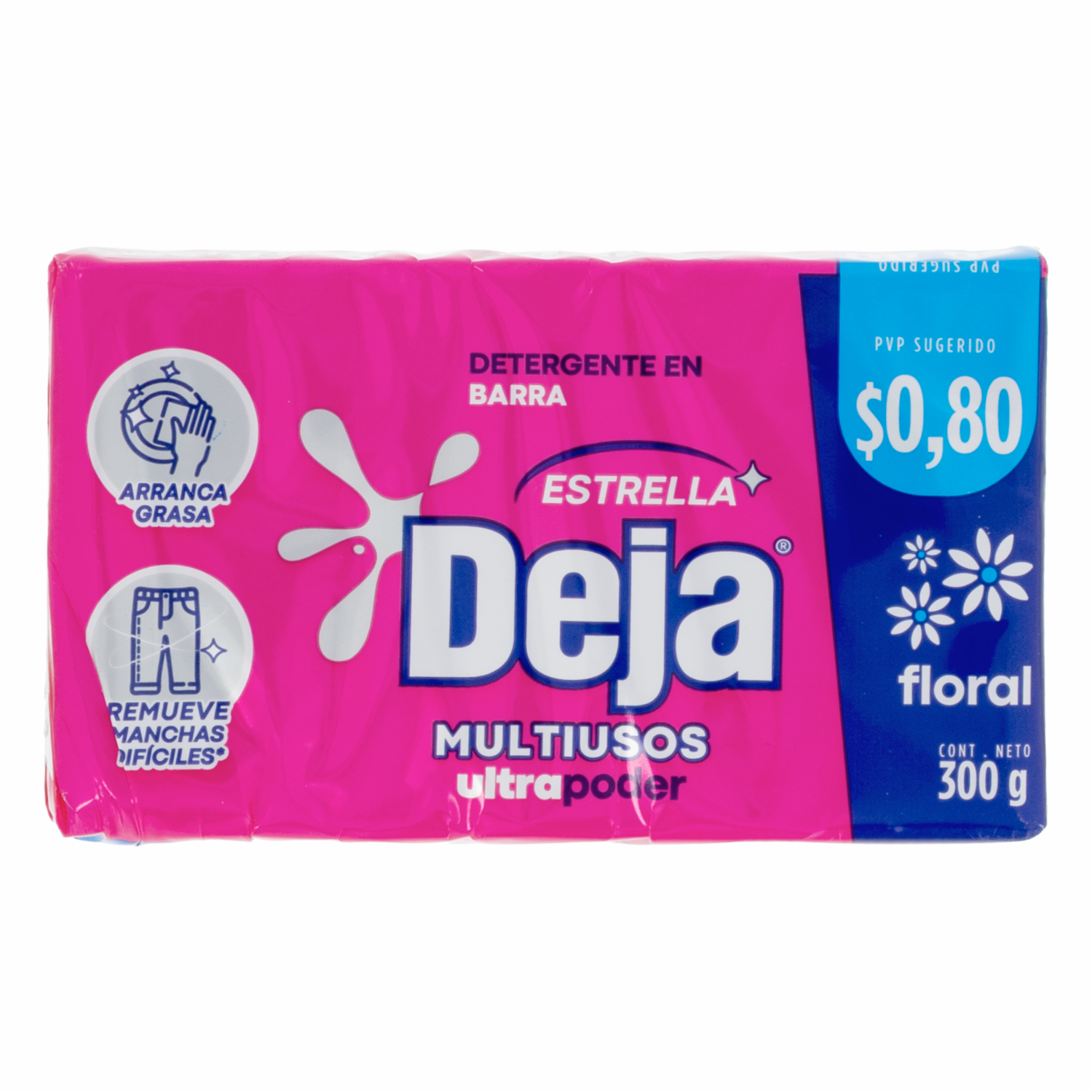 Detergente En Barra Multiusos Ultra Poder Floral DEJA 300 G