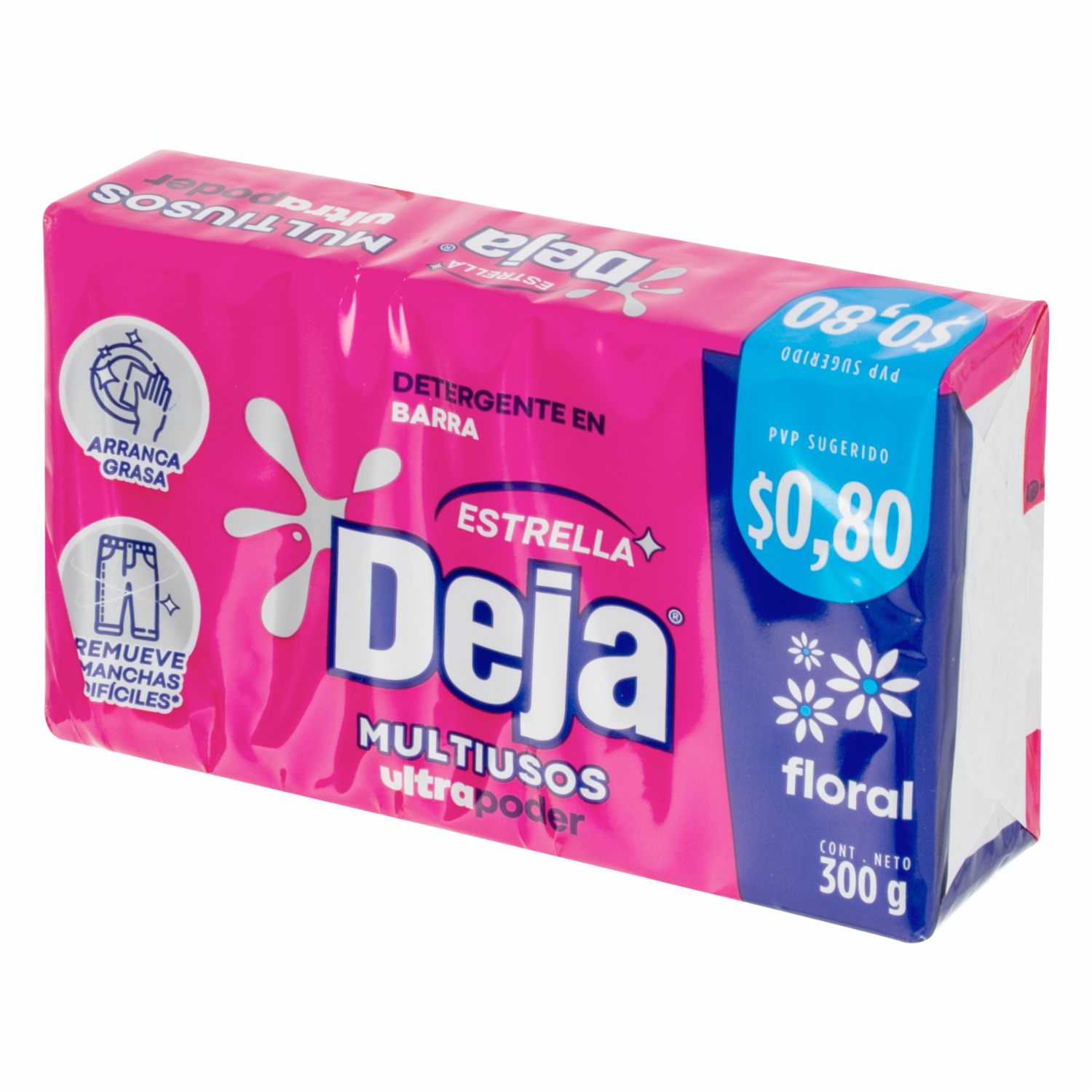 Detergente En Barra Multiusos Ultra Poder Floral DEJA 300 G