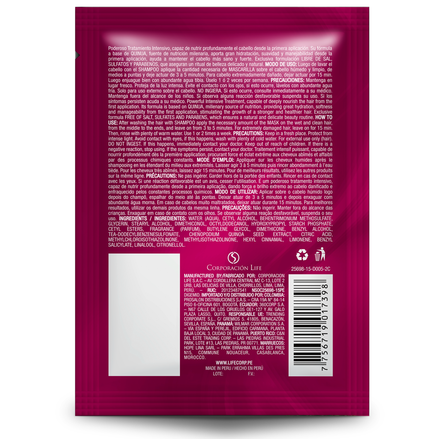 Tratamiento Capilar Be Natural Nutri Quinua BE NATURAL 35 G