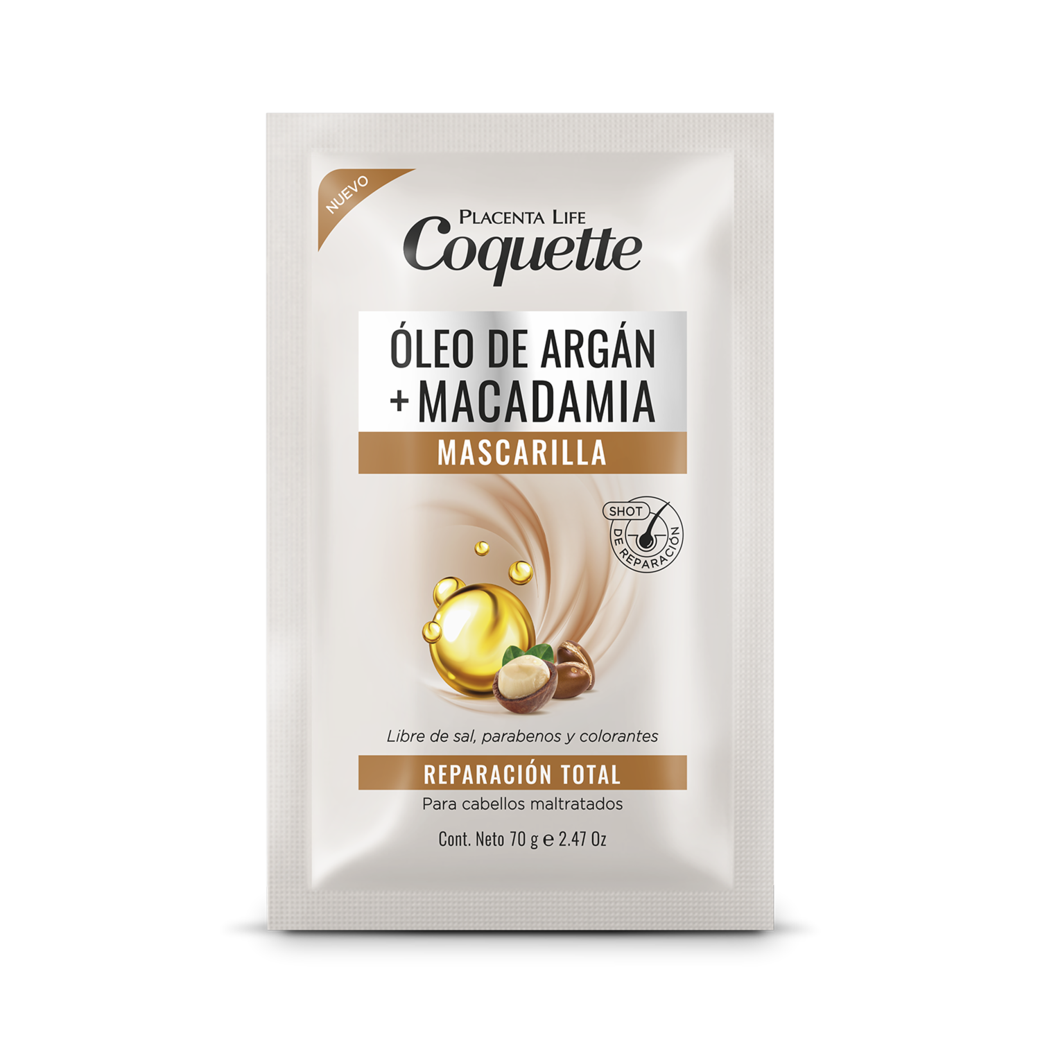 Tratamiento Capilar Argán & Macadamia Sachet COQUETTE 70 Gr
