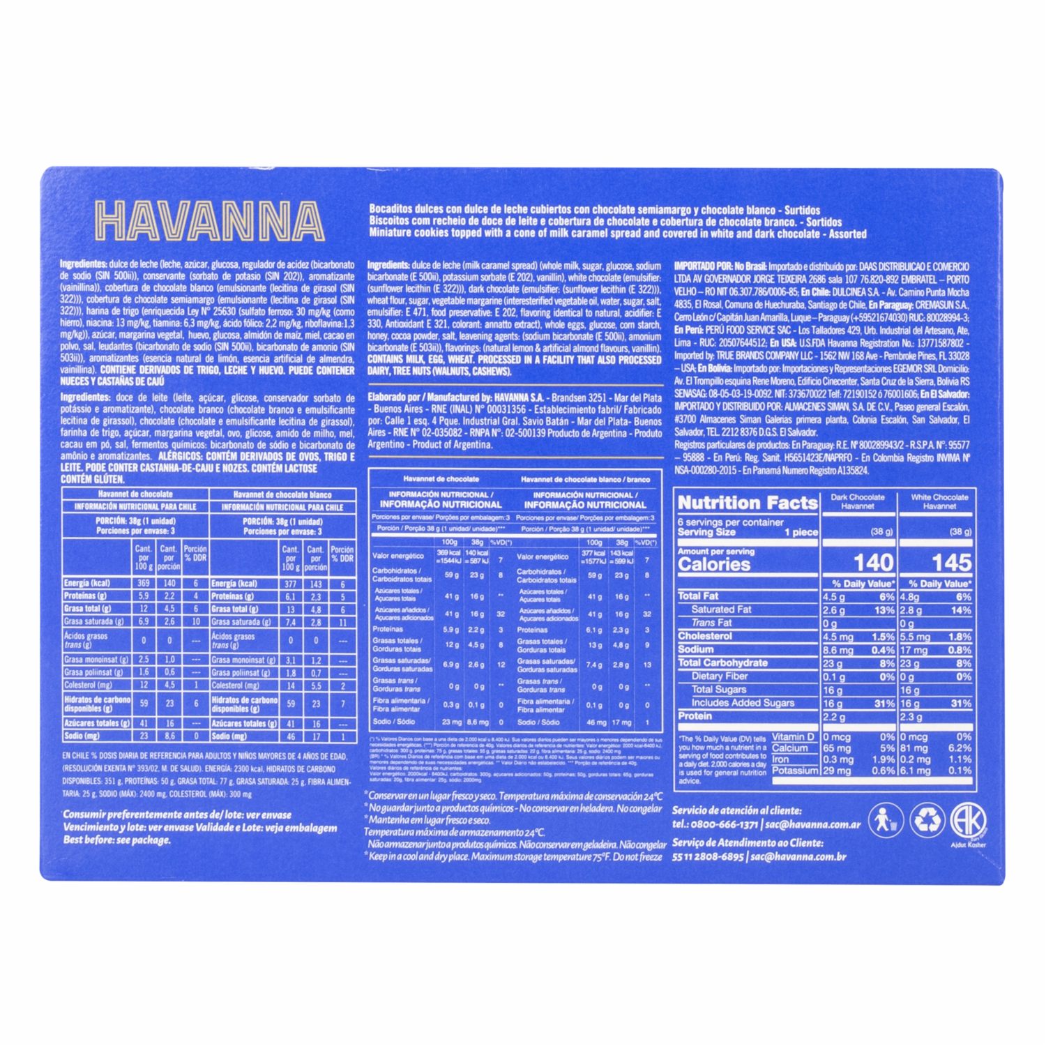 Bocaditos Dulces Havannets Mixto HAVANNA 6 X 38 G