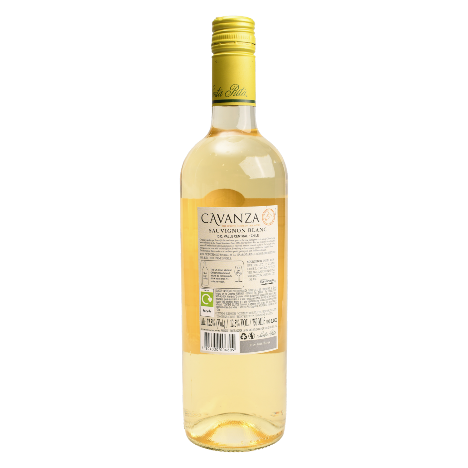 Vino Blanco Sauvignon CAVANZA 750 Ml