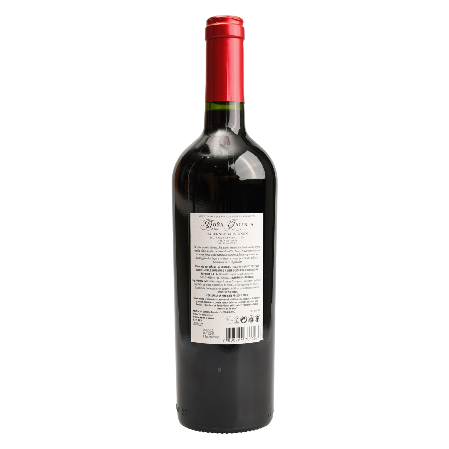 Vino Tinto Cabernet Sauvignon DOÑA JACINTA 750 Ml