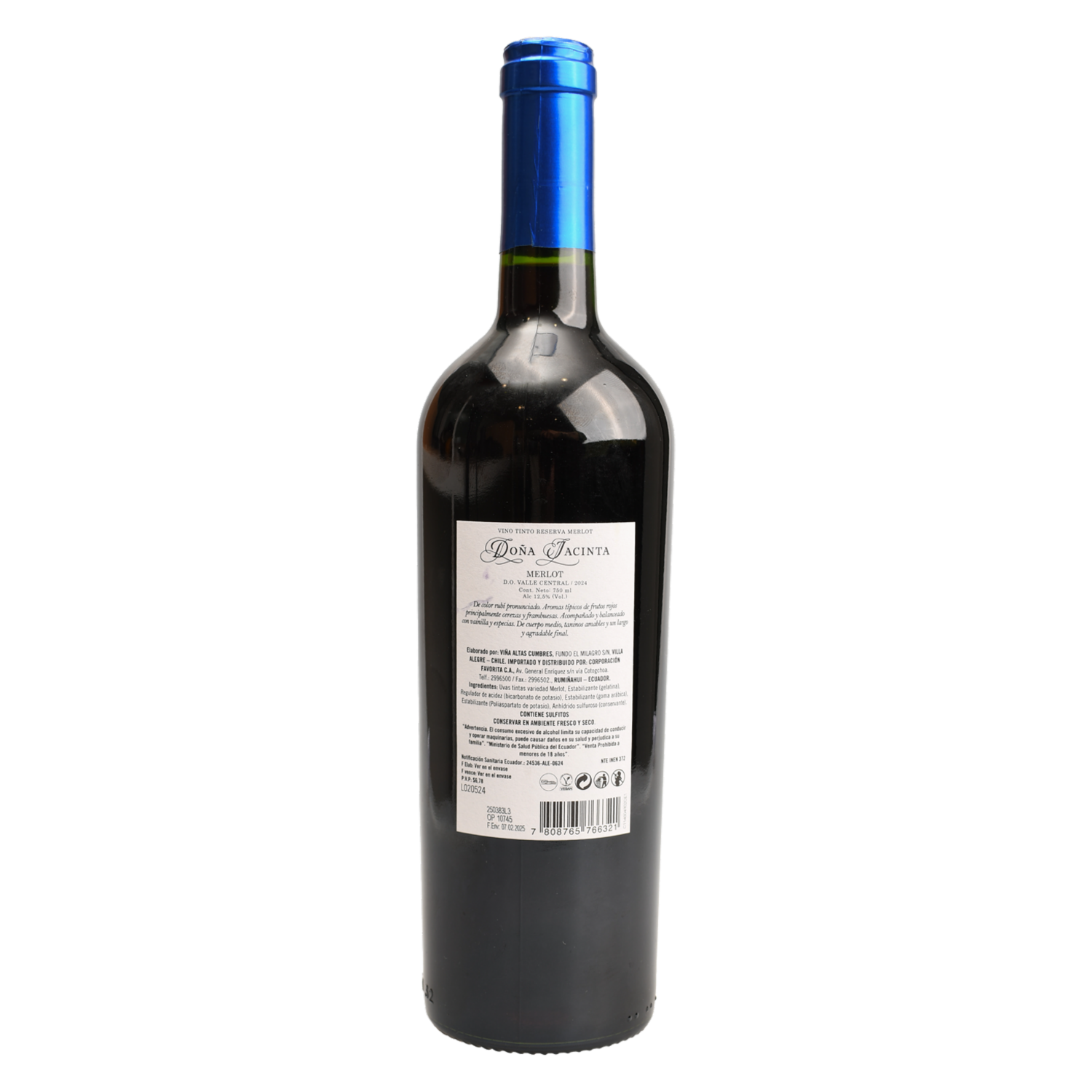 Vino Tinto Merlot DOÑA JACINTA 750 Ml