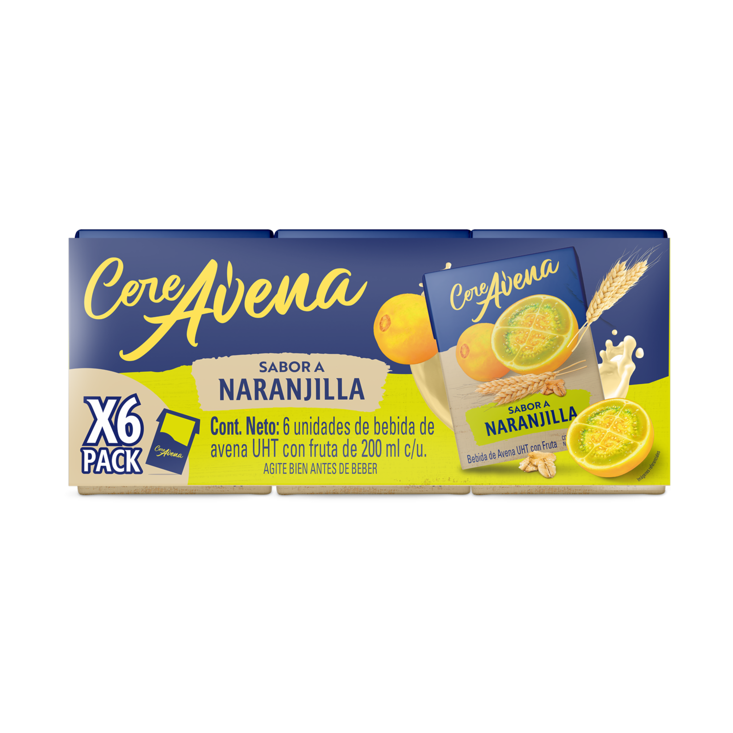 Bebida De Avena De Naranjilla CEREAVENA Pack 6 X 200 Ml