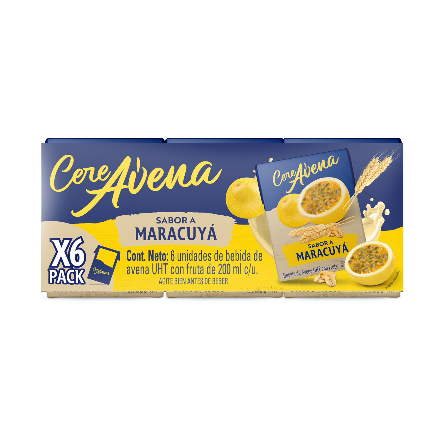 Bebida De Avena Maracuyá CEREAVENA 6 X 200 Ml
