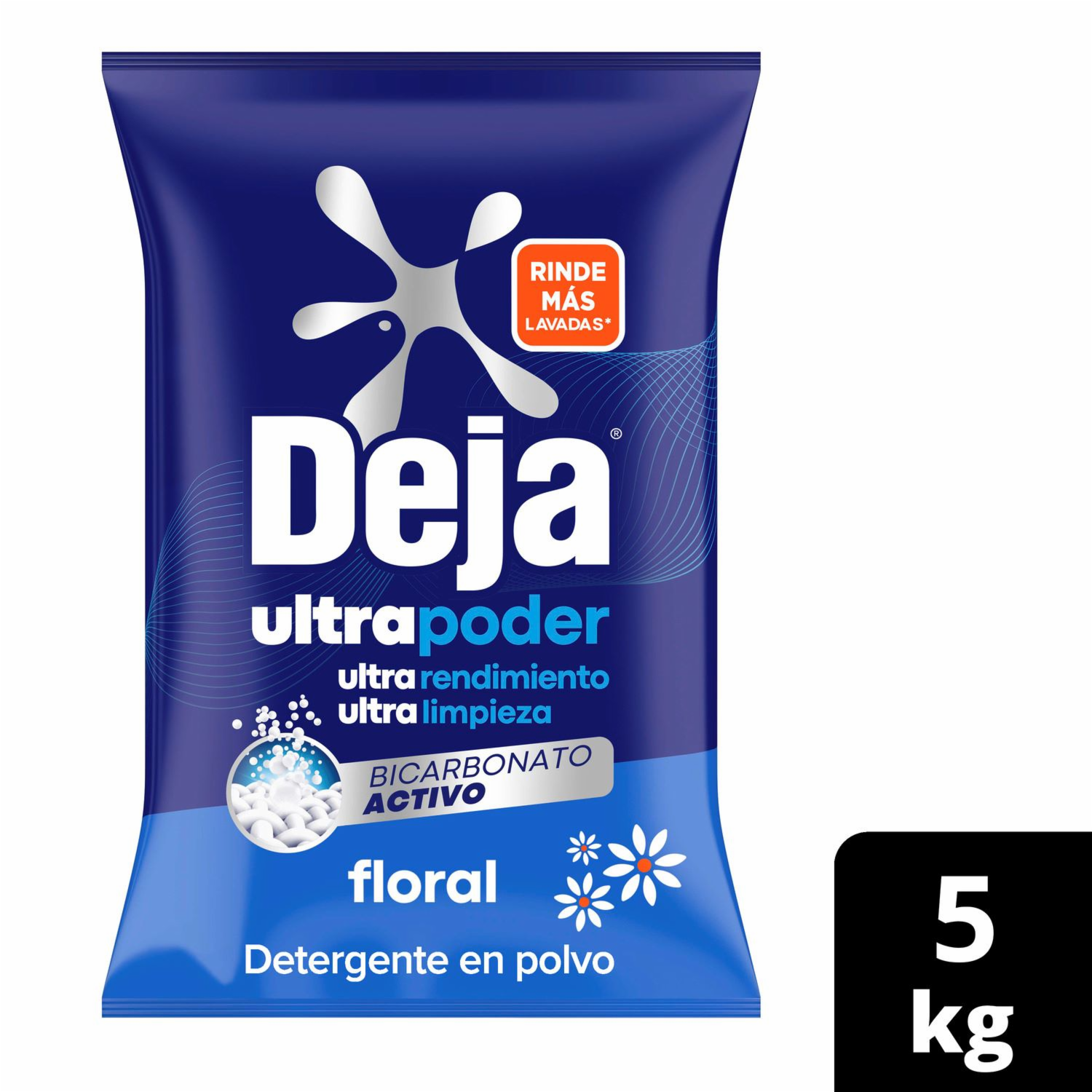 Detergente En Polvo Lavado Perfecto Floral + Bicarbonato DEJA 5 Kg