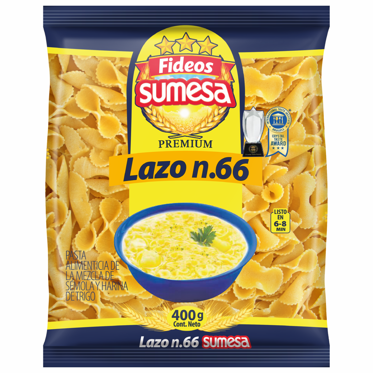 Fideo Pasta Corta Lazo N°66 SUMESA Funda