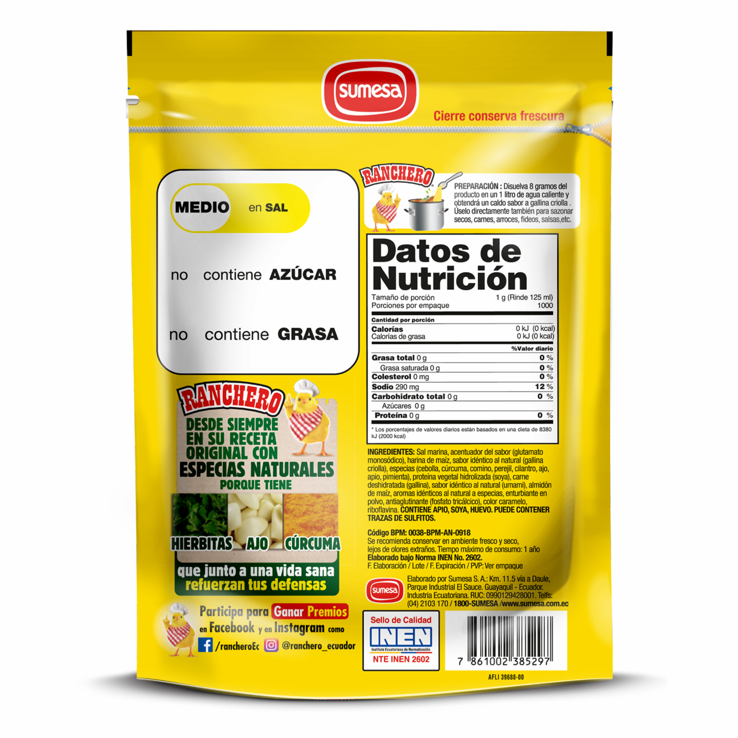 Caldo De Gallina En Polvo RANCHERO 1000g