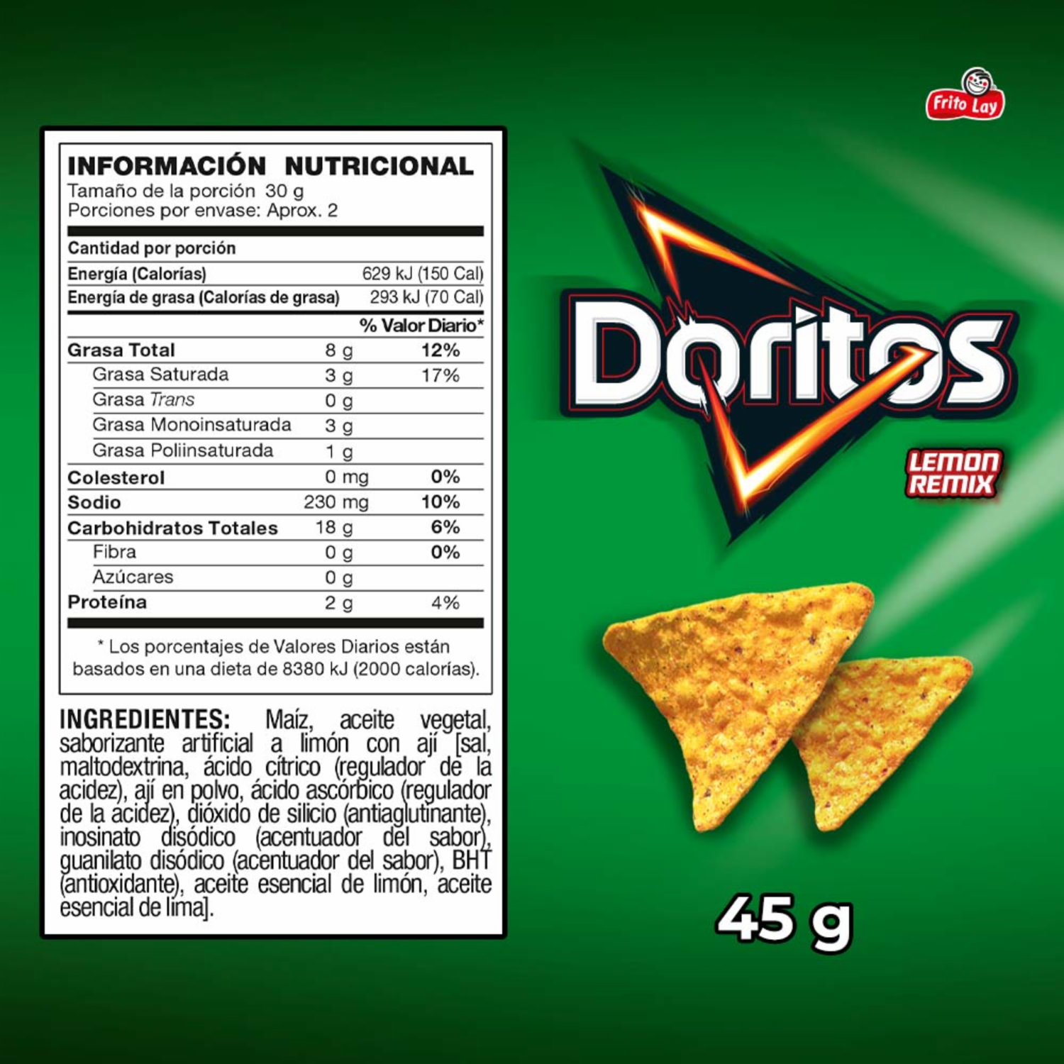 Bocaditos De Maiz Sabor A Limon DORITOS 45 G