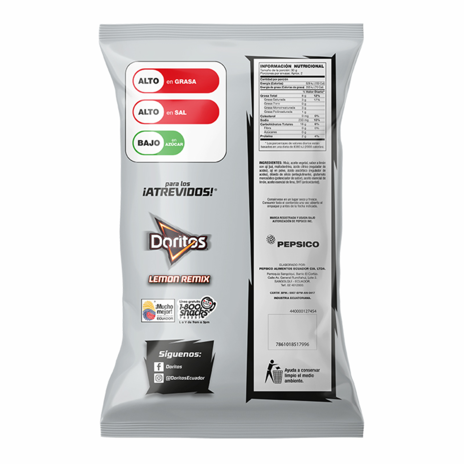 Bocaditos De Maiz Sabor A Limon DORITOS 45 G