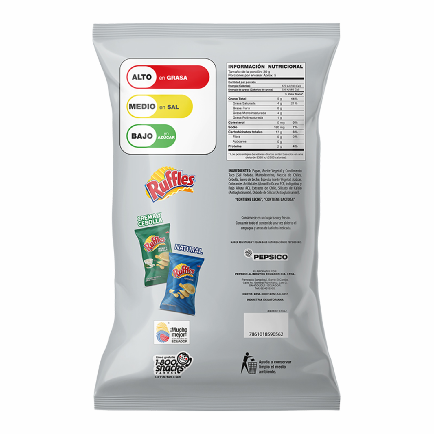 Papas Fritas Sabor A Picante RUFFLES 136 G