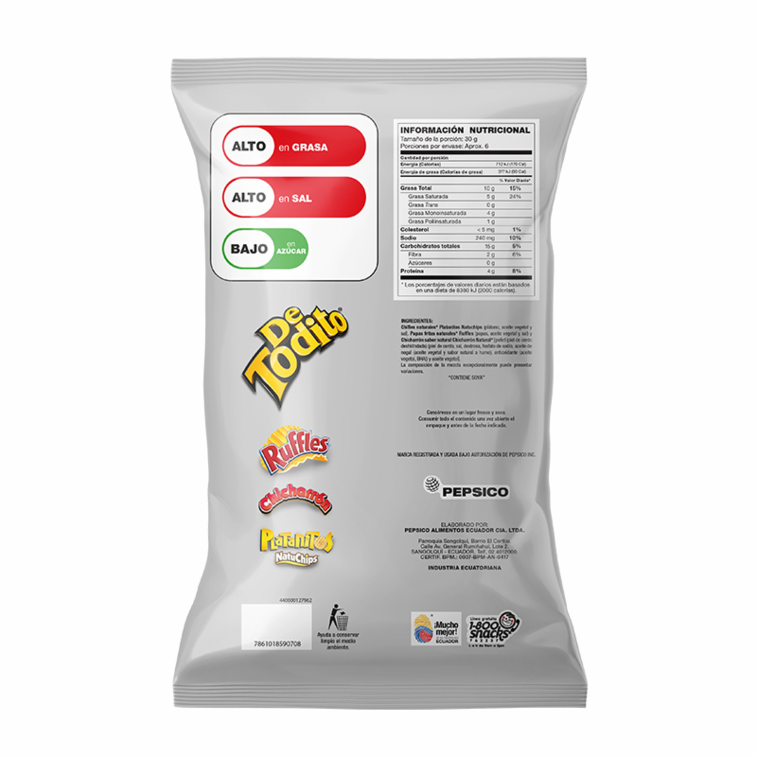 Bocaditos Snack Sabor Natural DE TODITO 186 G