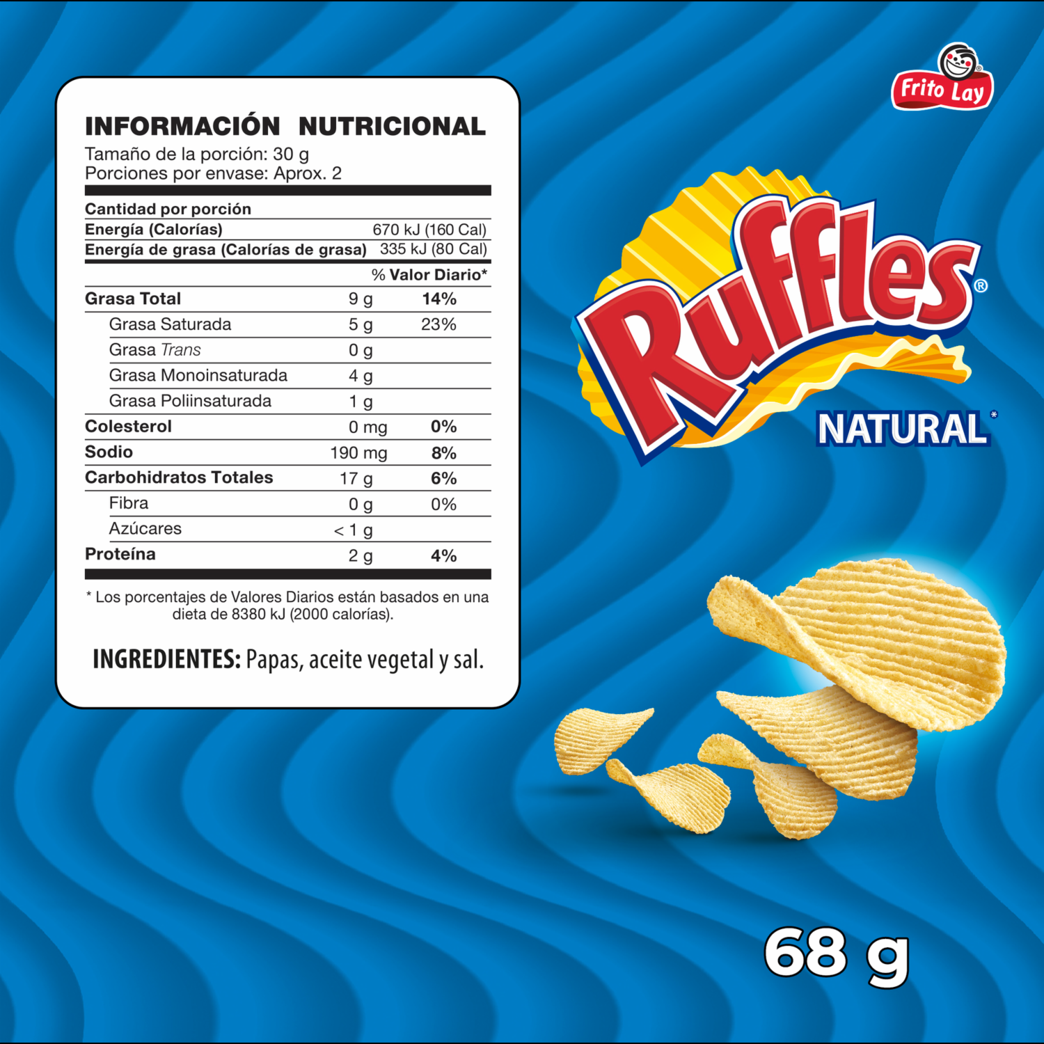 Papas Fritas Sabor Natural RUFFLES 68 G