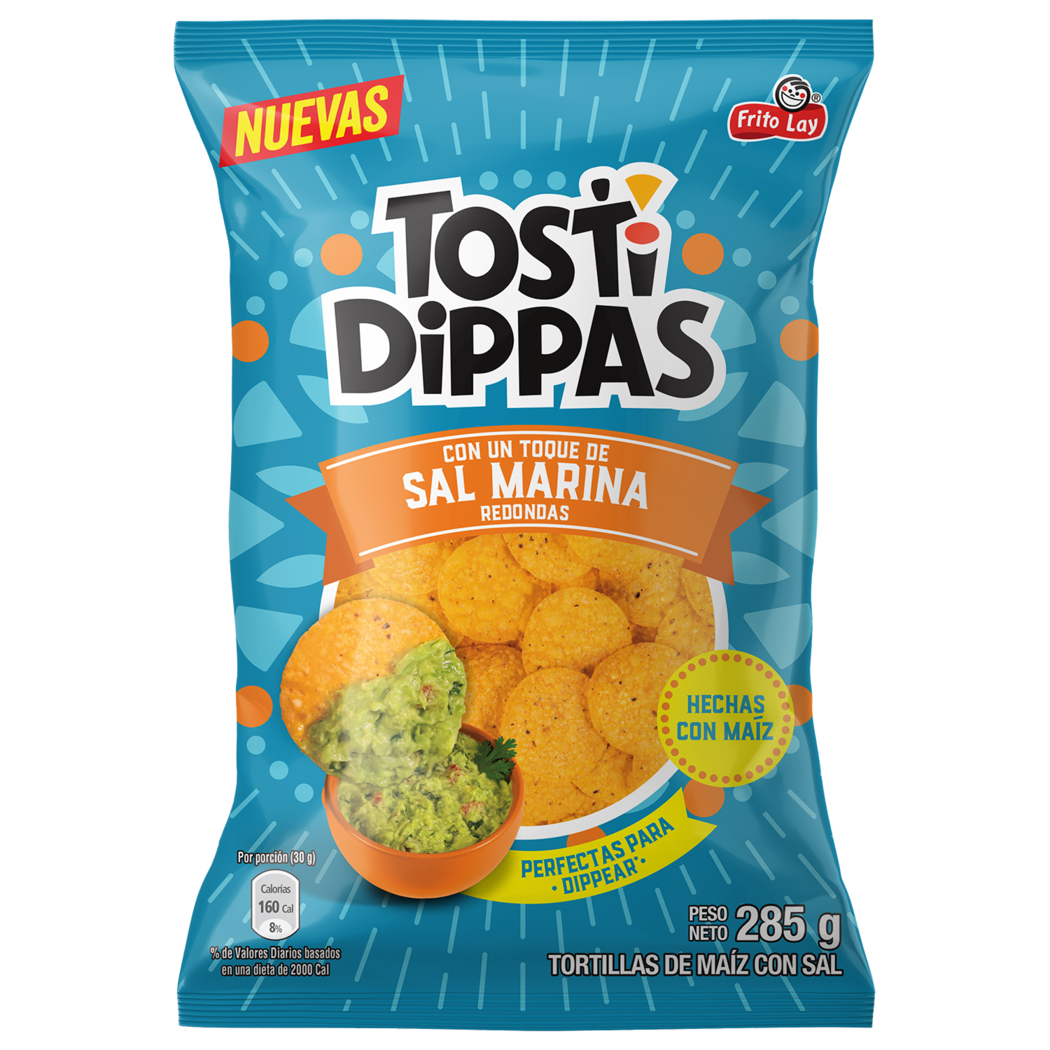 Tortillas De Maíz Redondas Con Sal Marina TOSTIDIPPAS 285 G