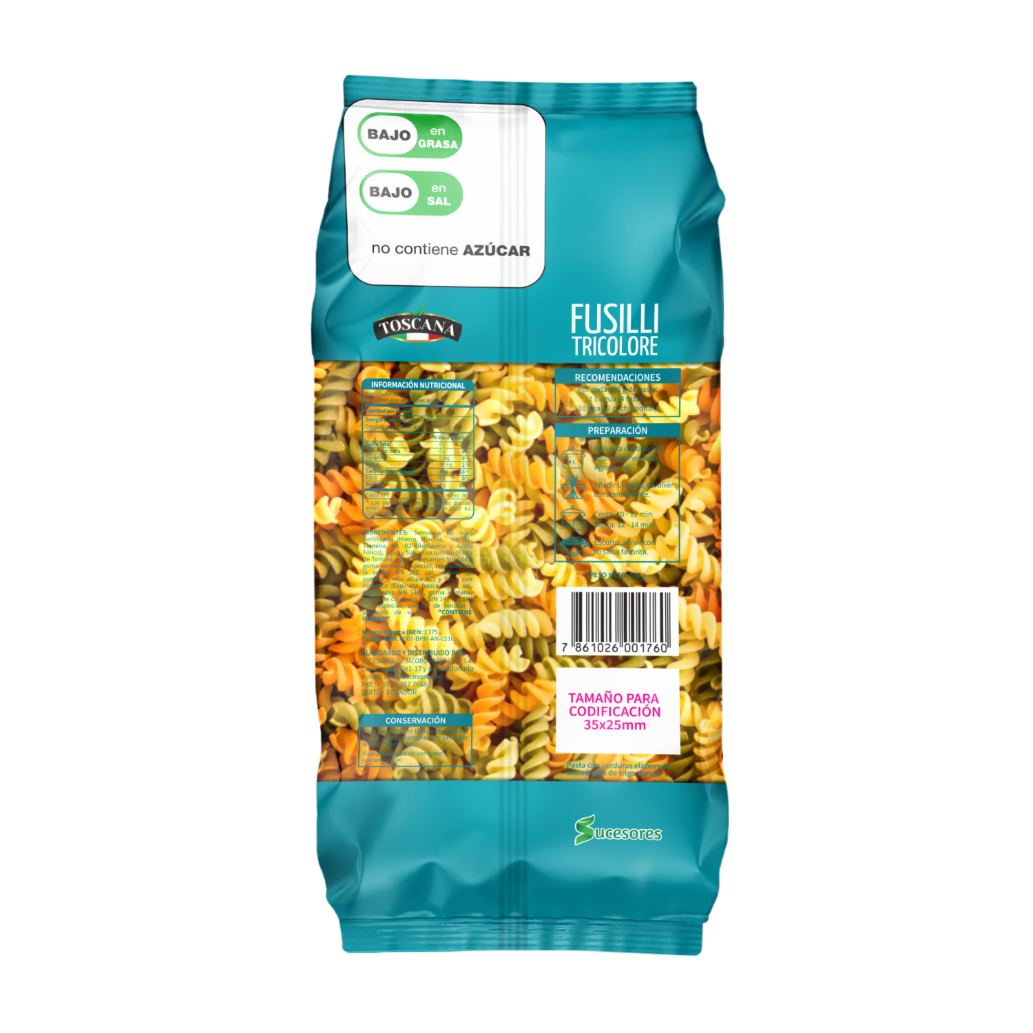 Fideo Fusilli Tricolore TOSCANA 400  G