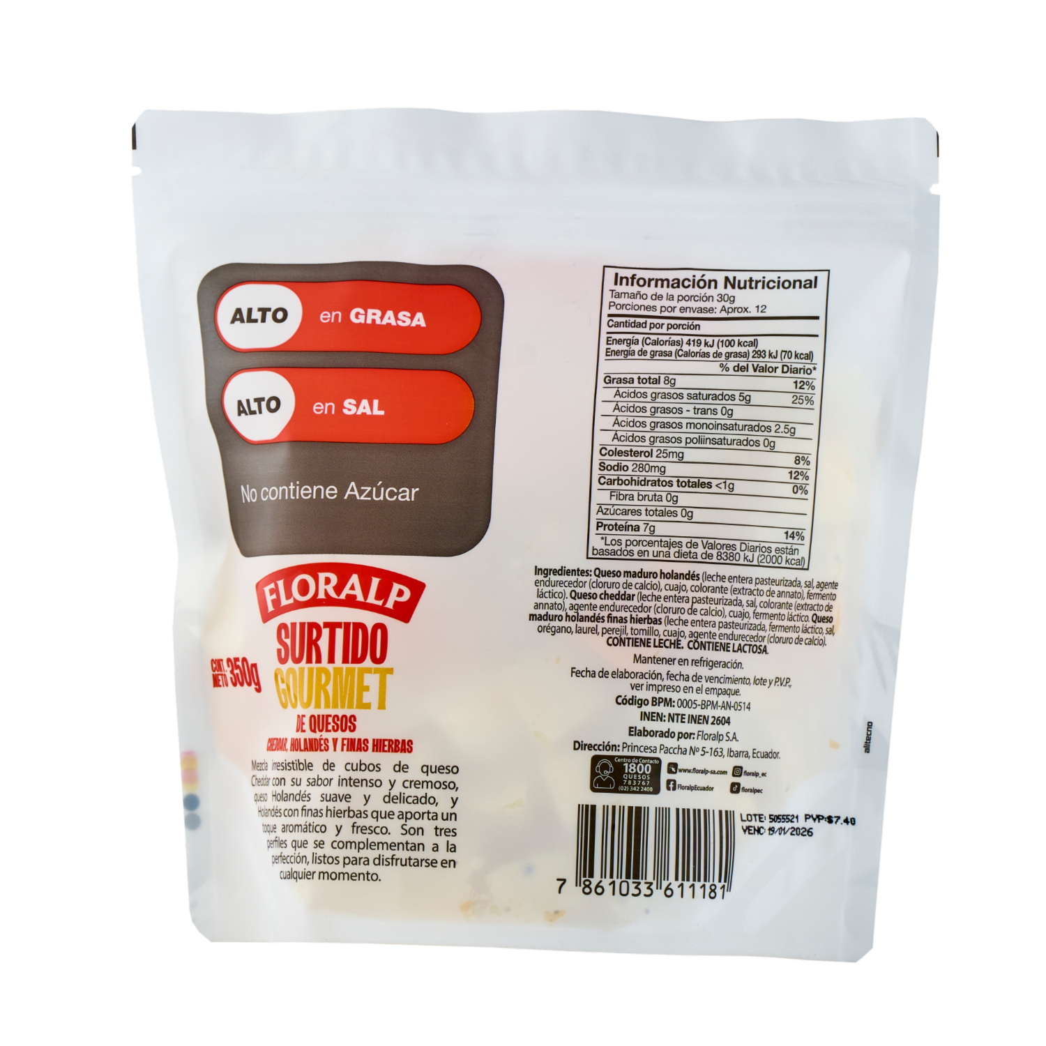Quesos Gourmet FLORALP 350 G