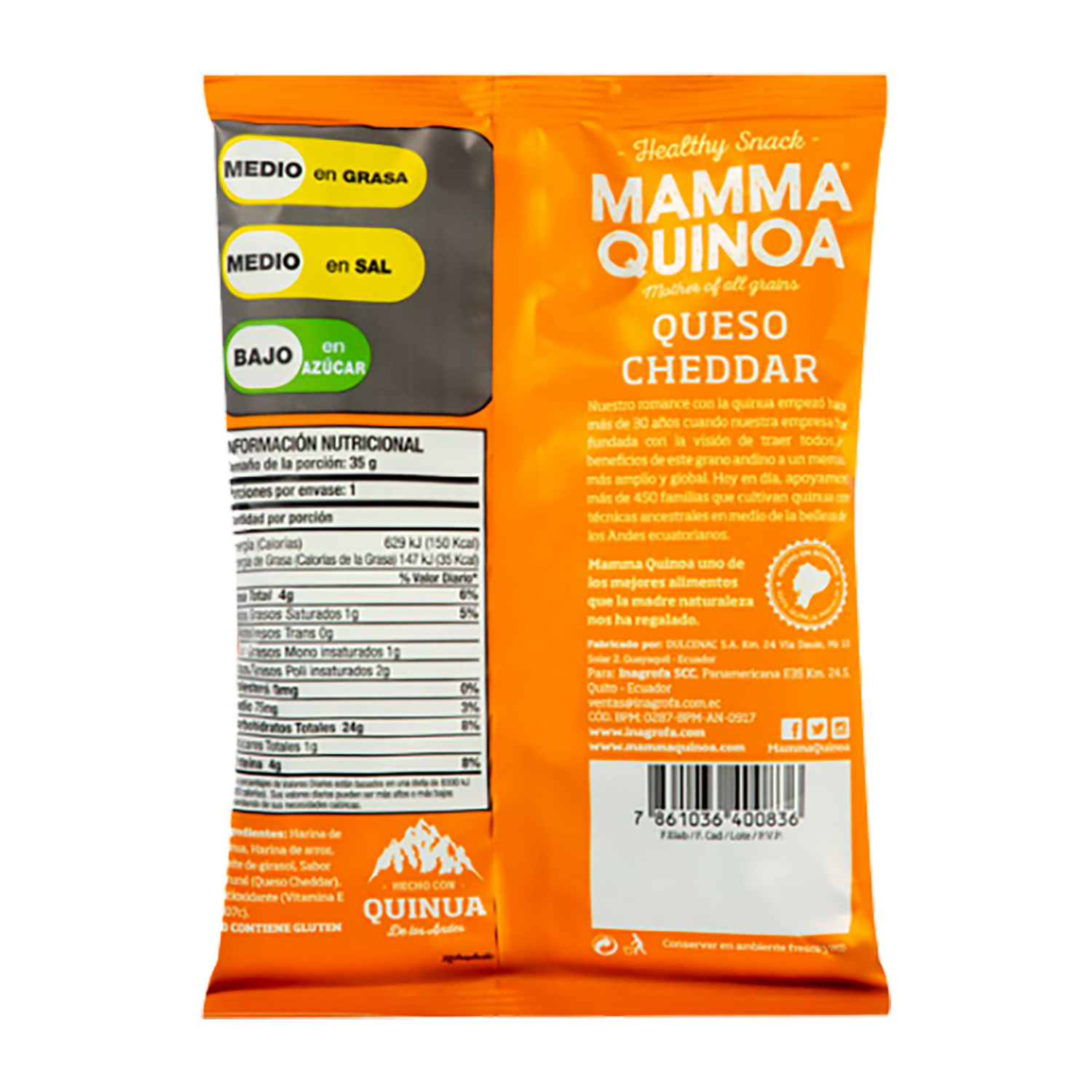 Bocaditos De Queso Cheddar MAMMA QUINOA 35G