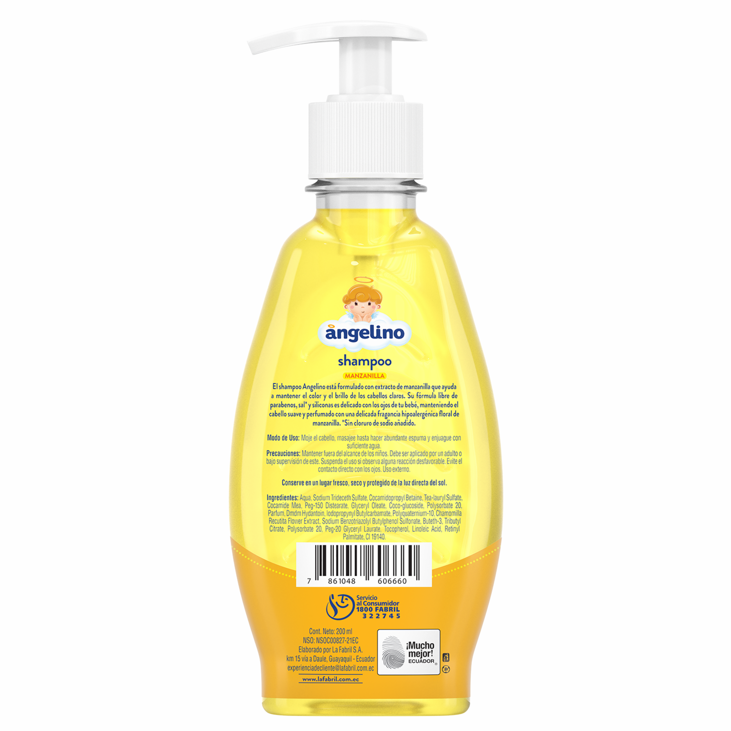 Shampoo De Cabello Infantil De Manzanilla ANGELINO 200 Ml