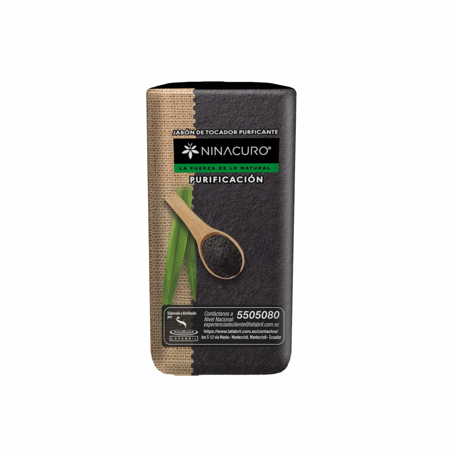 Jabón En Barra Purificación Con Carbón Activado NINACURO 6 X 120 G