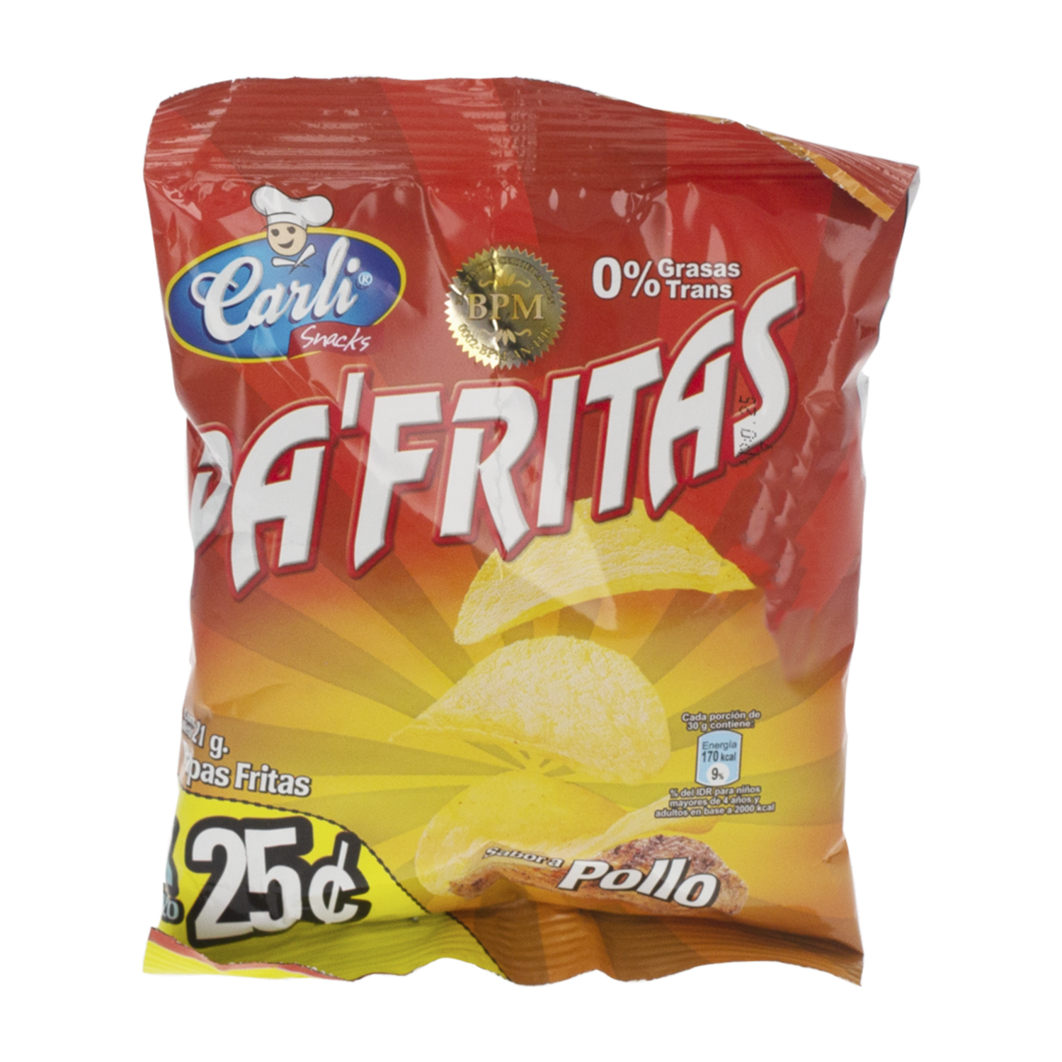 Papas Fritas Sabor A Pollo CARLI SNAKCS 21 G