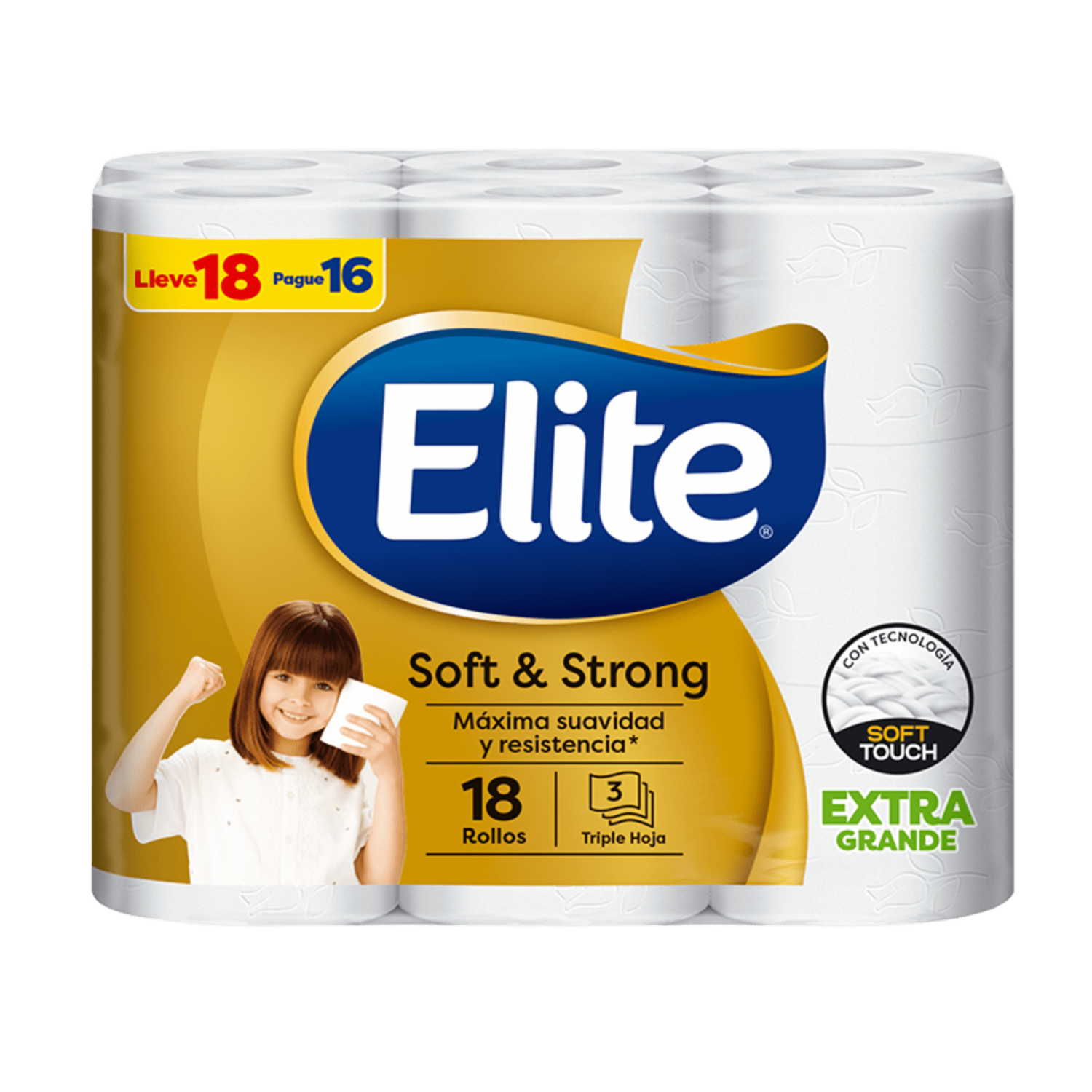 Papel Higiénico Soft & Strong Triple Hoja ELITE 18 Rollos