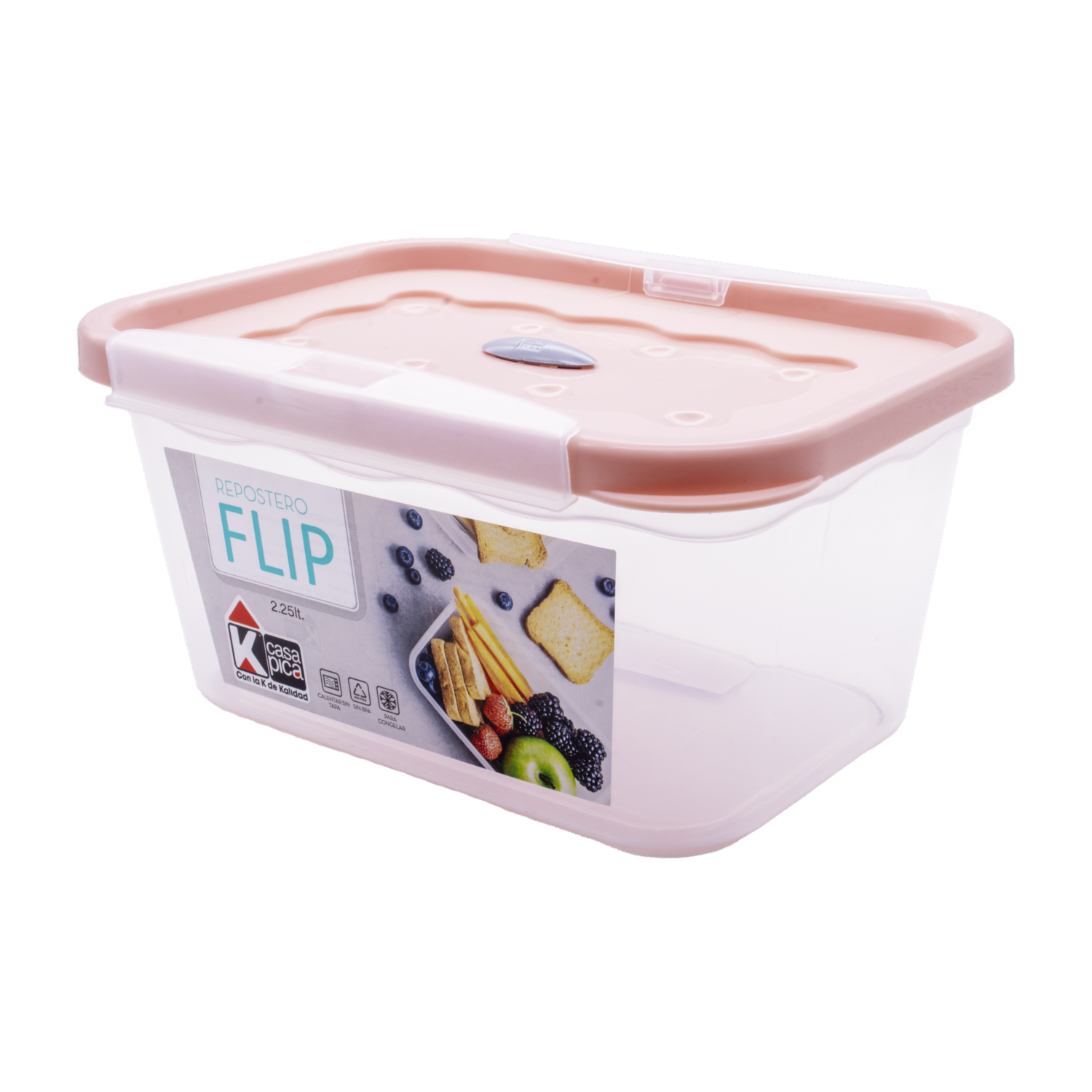 Repostero Flip Color Rosado CASA PICA 2.25 Litros