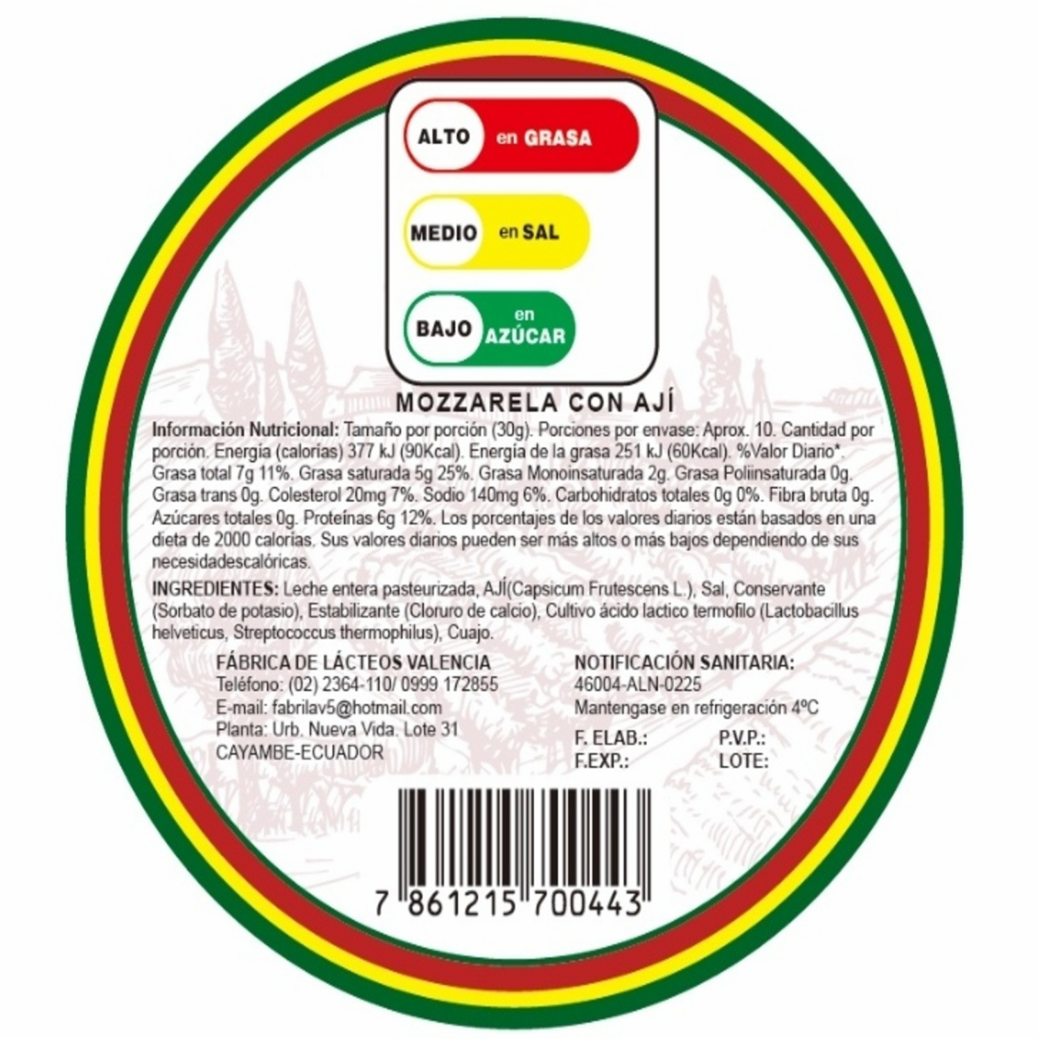 Queso De Hoja Con Ají FABRILAV 180 G