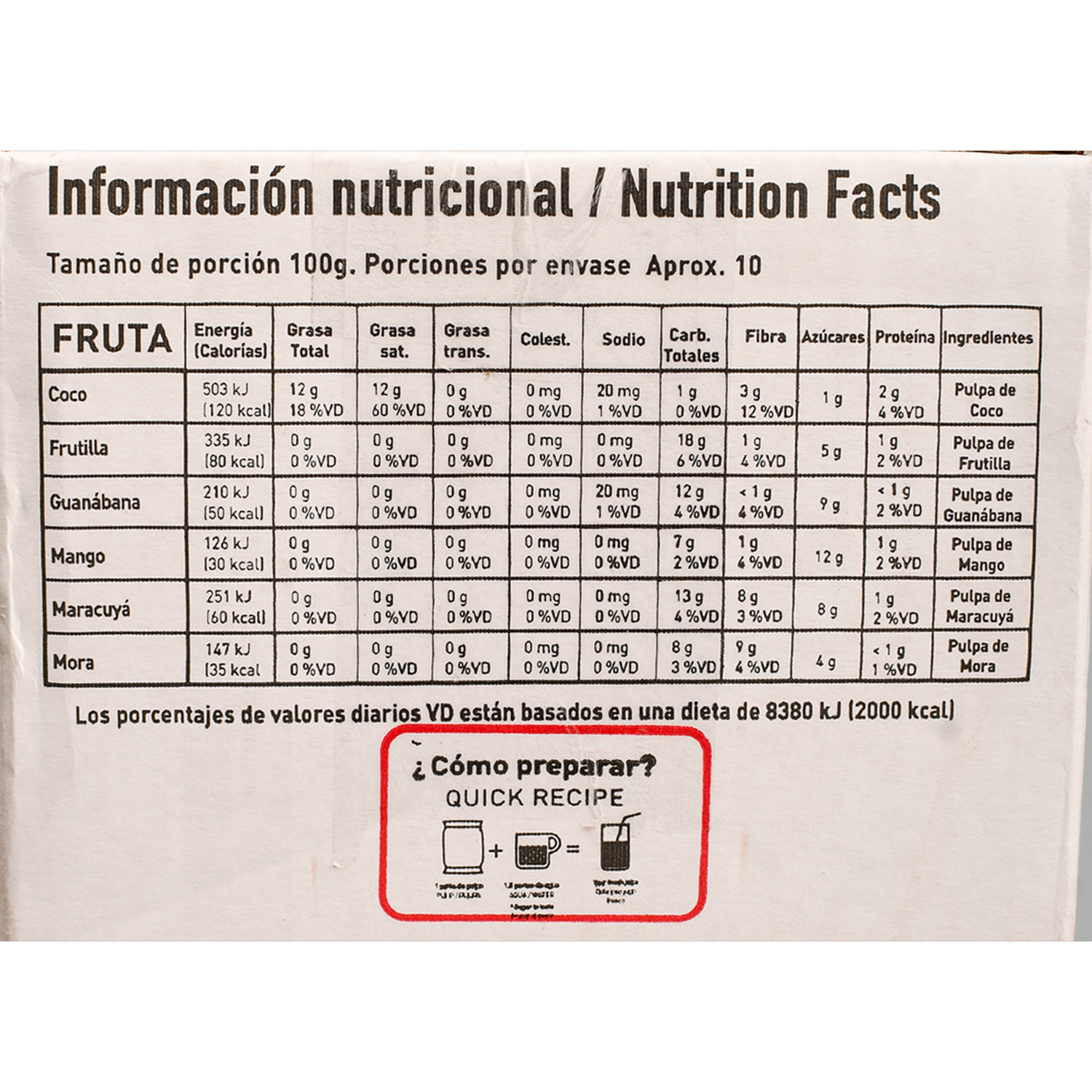 Pulpa De Frutas Congeladas SMART SELECTION 6 X 500 G