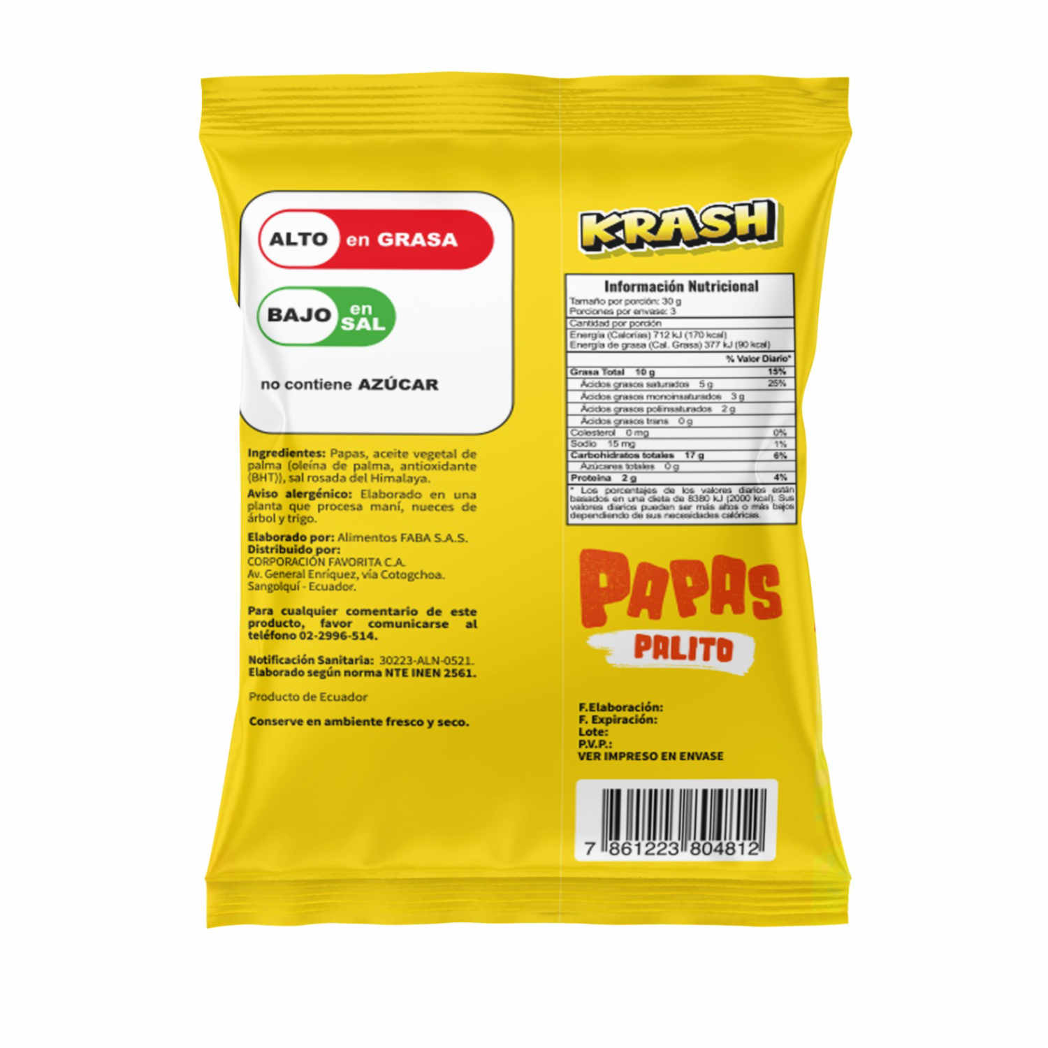 Papas Fritas Palito Con Sal Himalaya KRASH 90 G