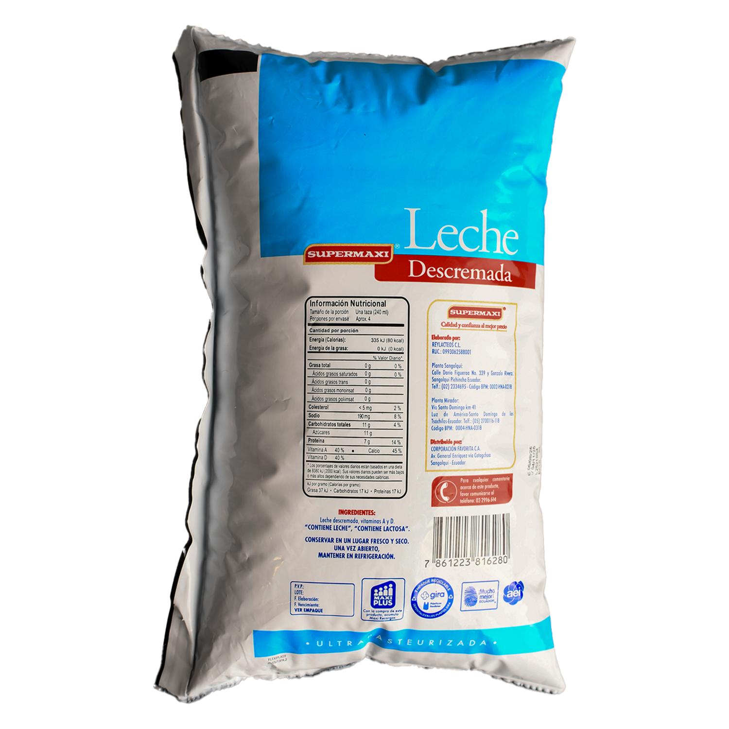 Leche Descremada Ultrapasteurizada SUPERMAXI 1000 Ml