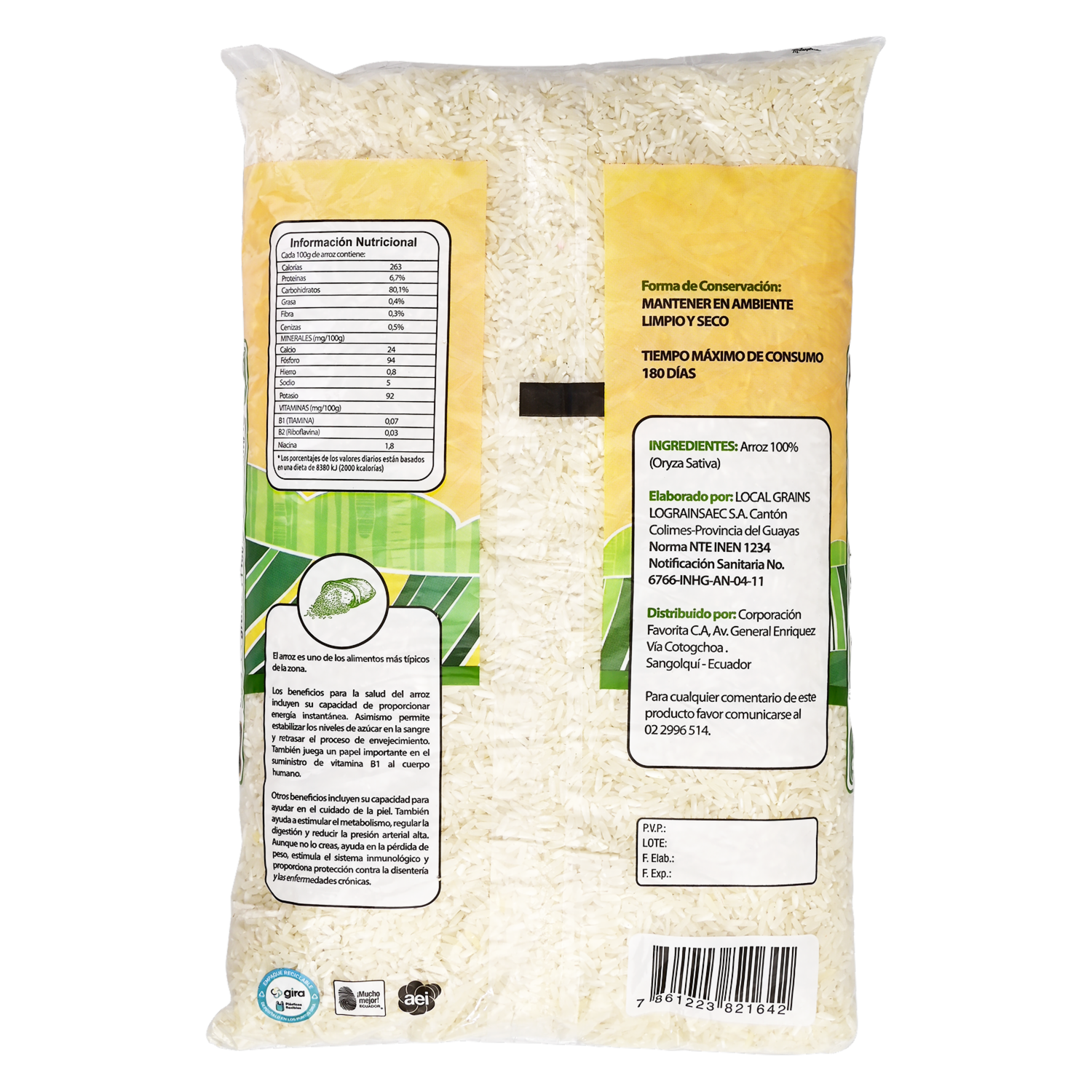 Arroz Blanco Envejecido EL ARTESANAL 2 Kg