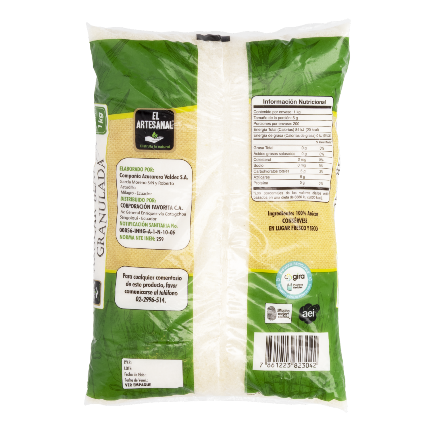 Azúcar Blanca EL ARTESANAL 1000 G