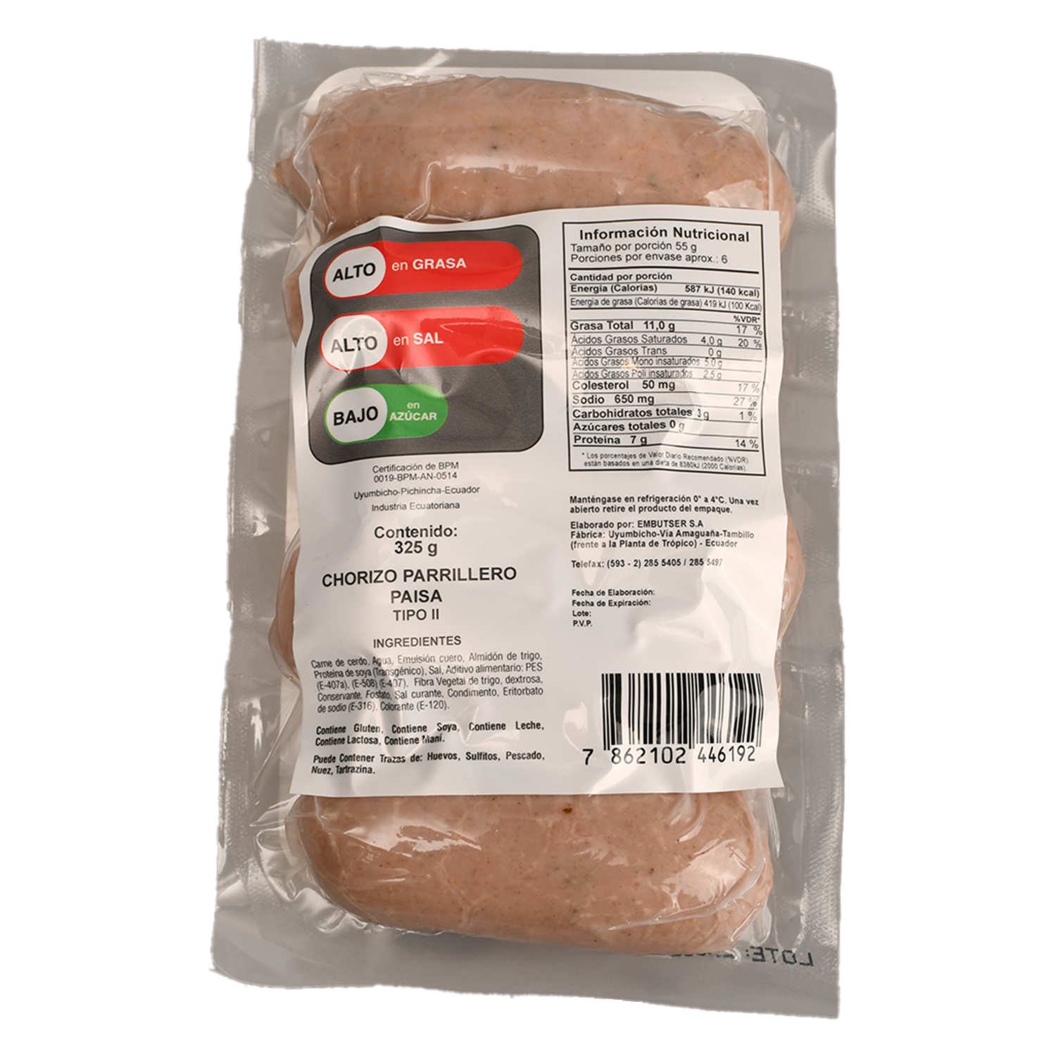 Chorizo Parrillero Paisa FEDERER 325 G